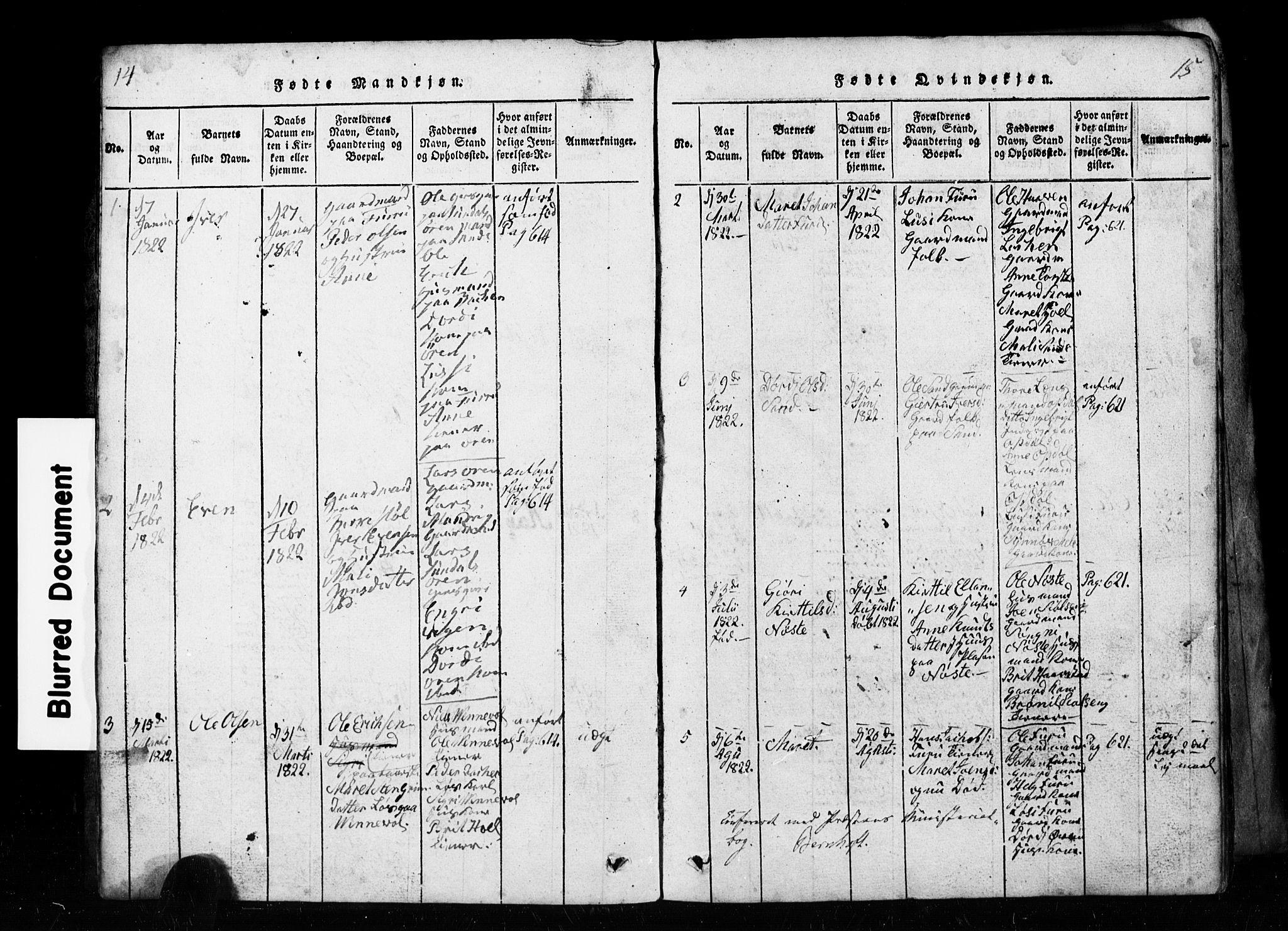 Ministerialprotokoller, klokkerbøker og fødselsregistre - Møre og Romsdal, AV/SAT-A-1454/590/L1016: Parish register (copy) no. 590C01, 1819-1838, p. 14-15