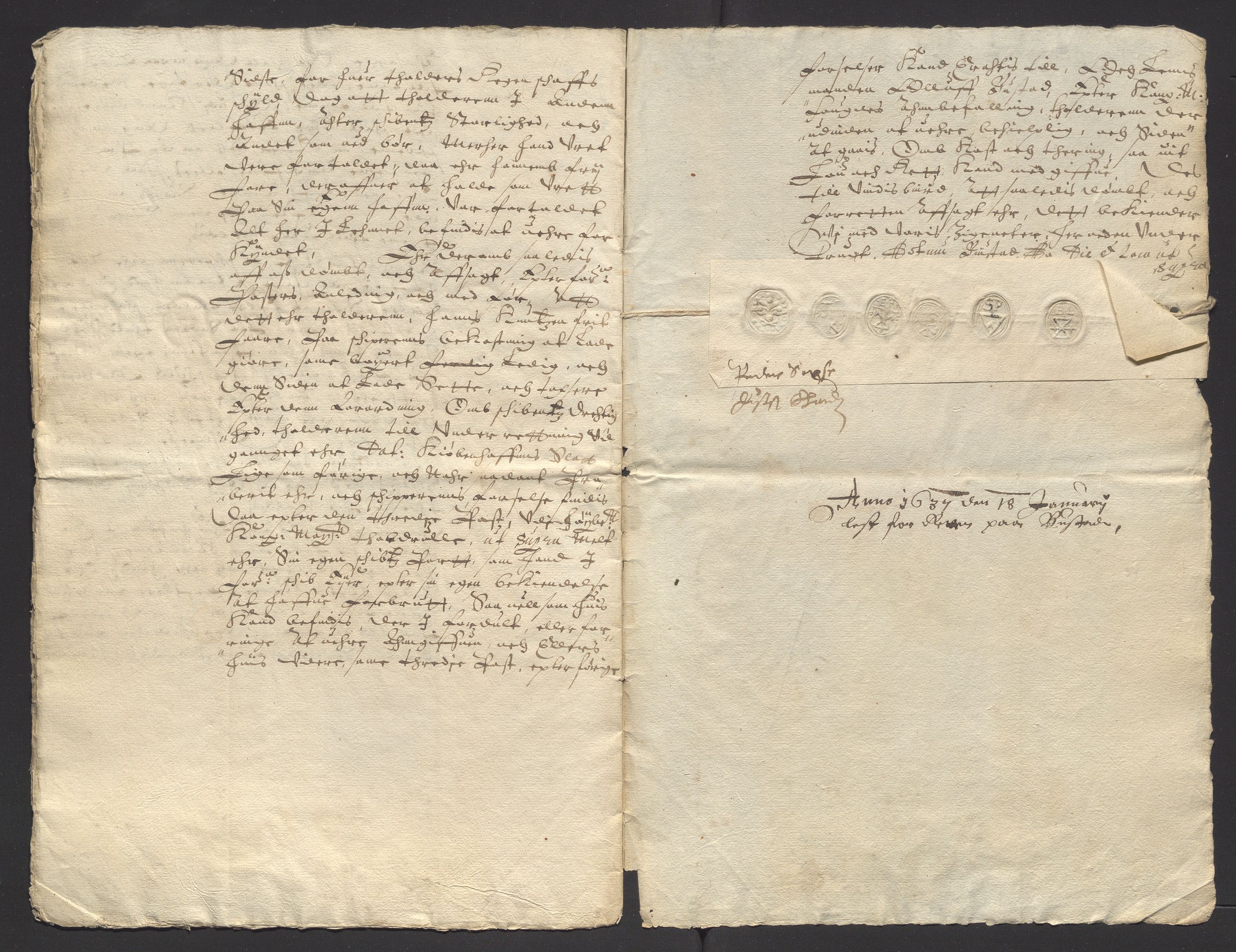 Stavanger len, AV/SAST-A-101870/Oa/L0016: Dommer, brev m.m., 1615-1644, p. 258