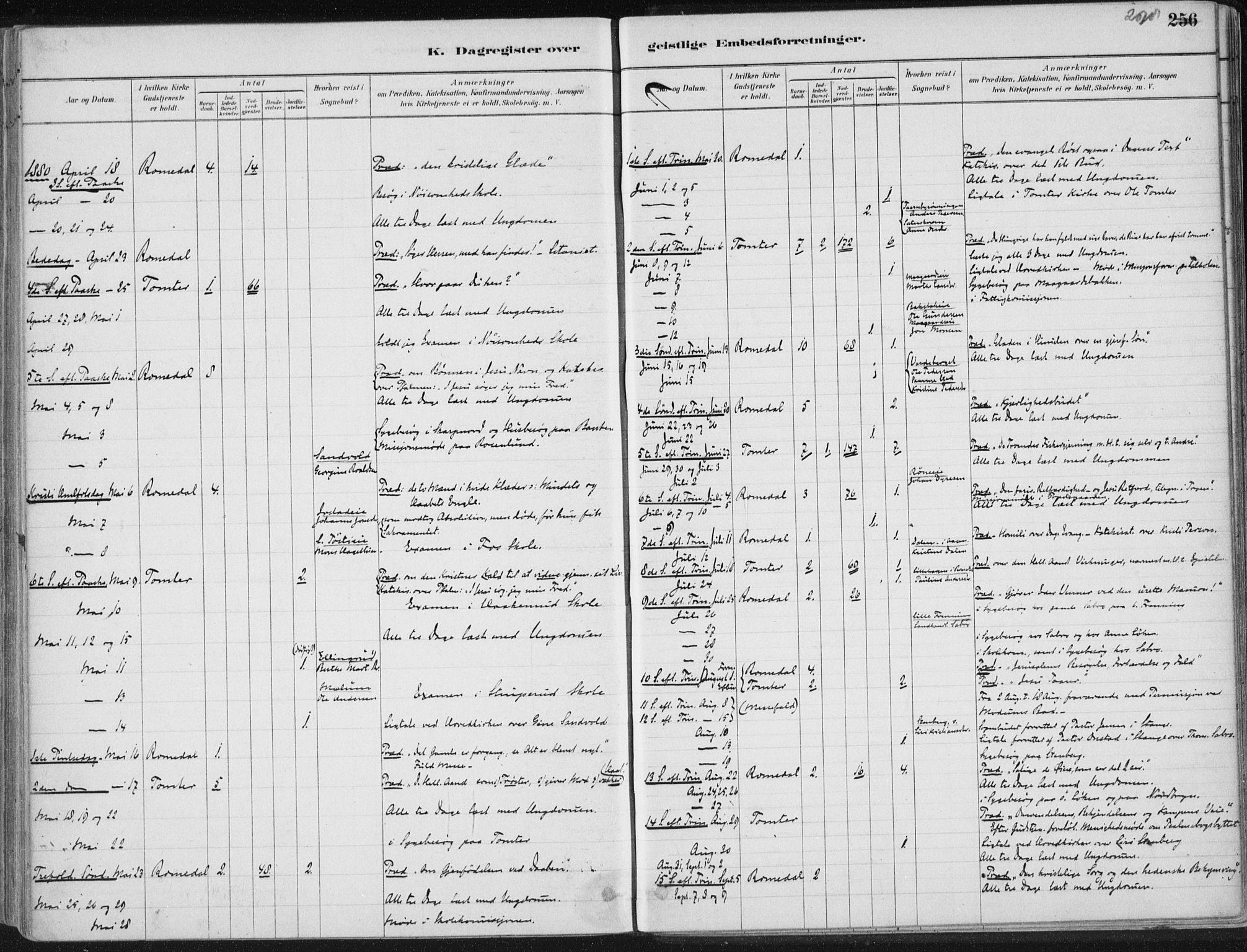 Romedal prestekontor, SAH/PREST-004/K/L0010: Parish register (official) no. 10, 1880-1895, p. 298