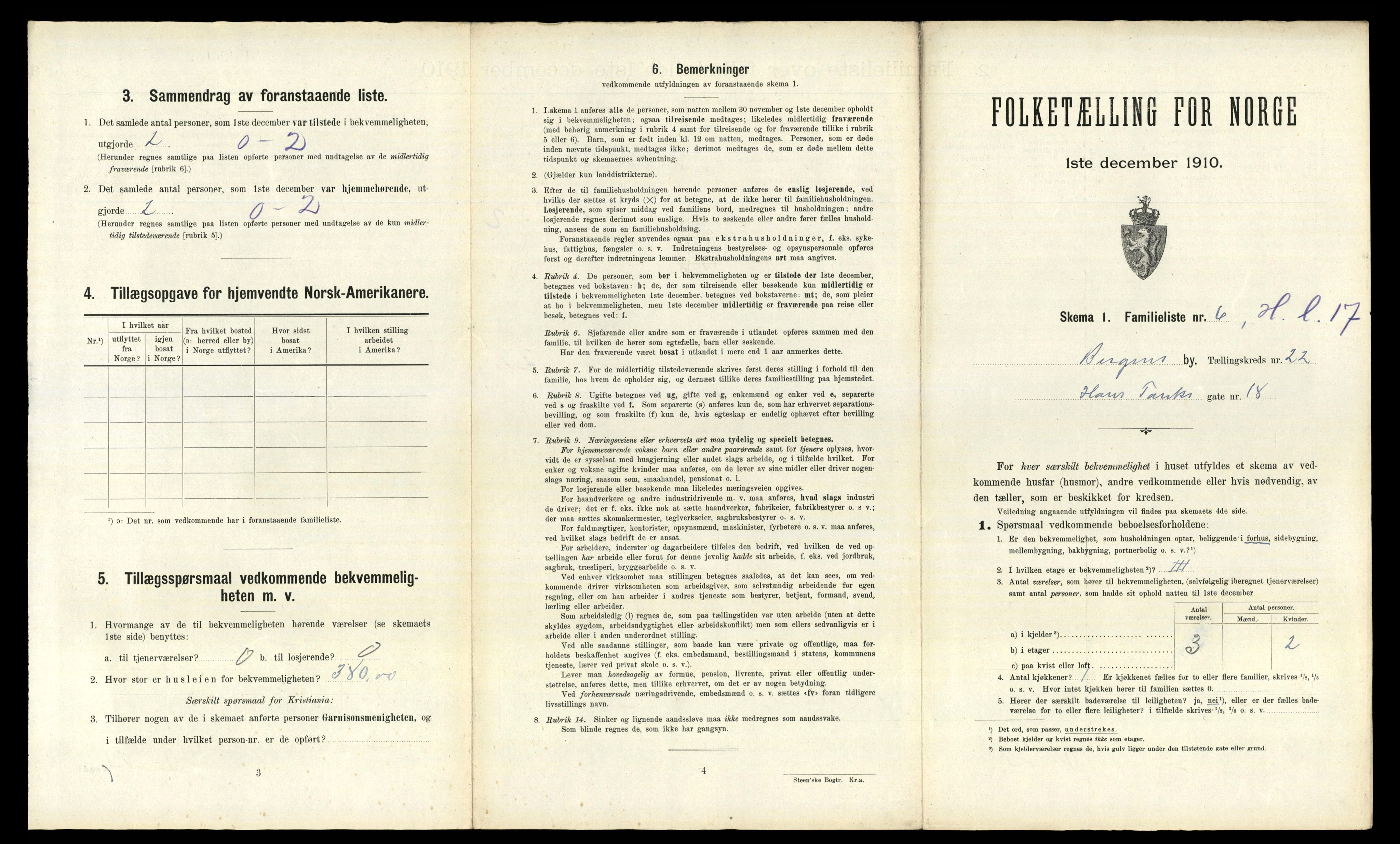 RA, 1910 census for Bergen, 1910, p. 7401