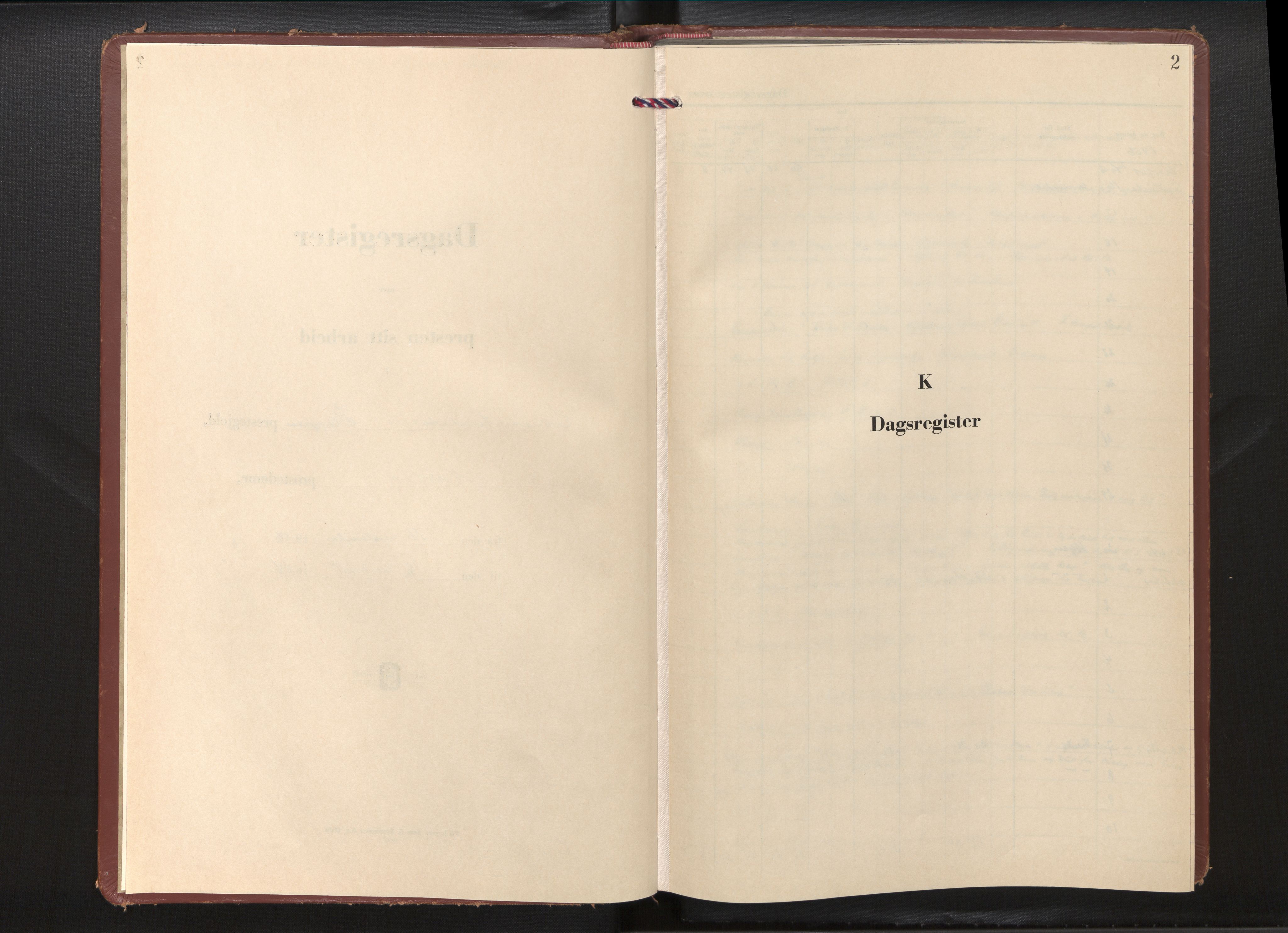 Gloppen sokneprestembete, SAB/A-80101/H/Haa/Haaf/L0004: Diary records no. F 4, 1956-1968, p. 1b-2a