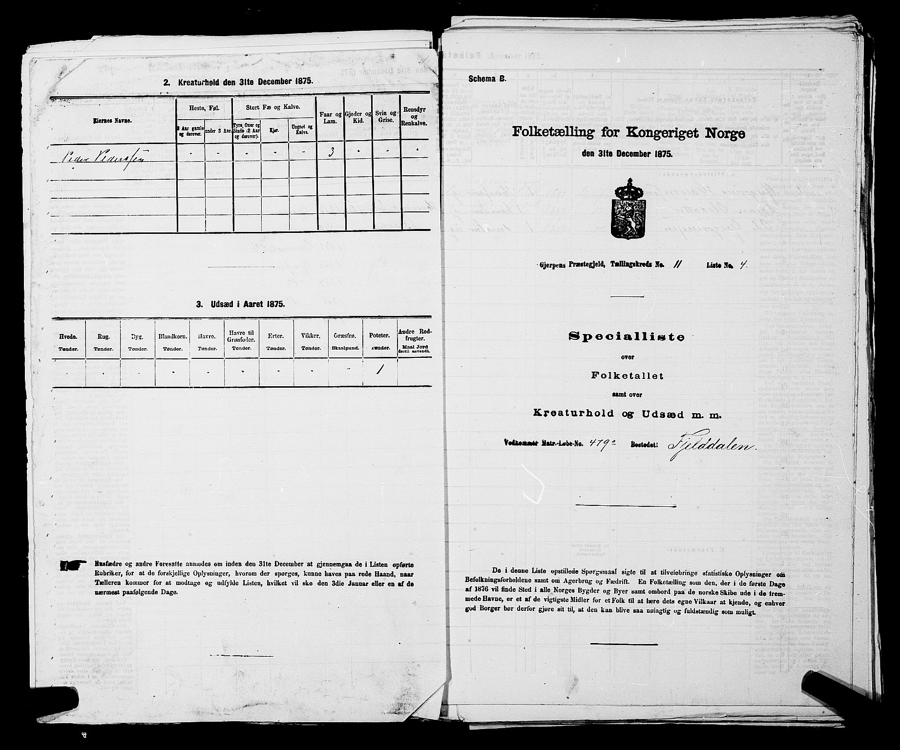 SAKO, 1875 census for 0812P Gjerpen, 1875, p. 1637