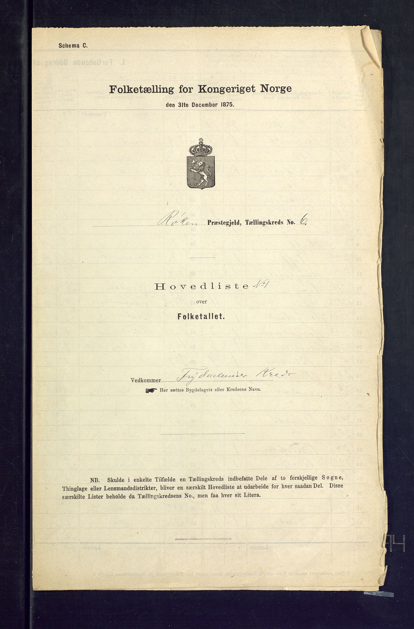 SAKO, 1875 census for 0627P Røyken, 1875, p. 19