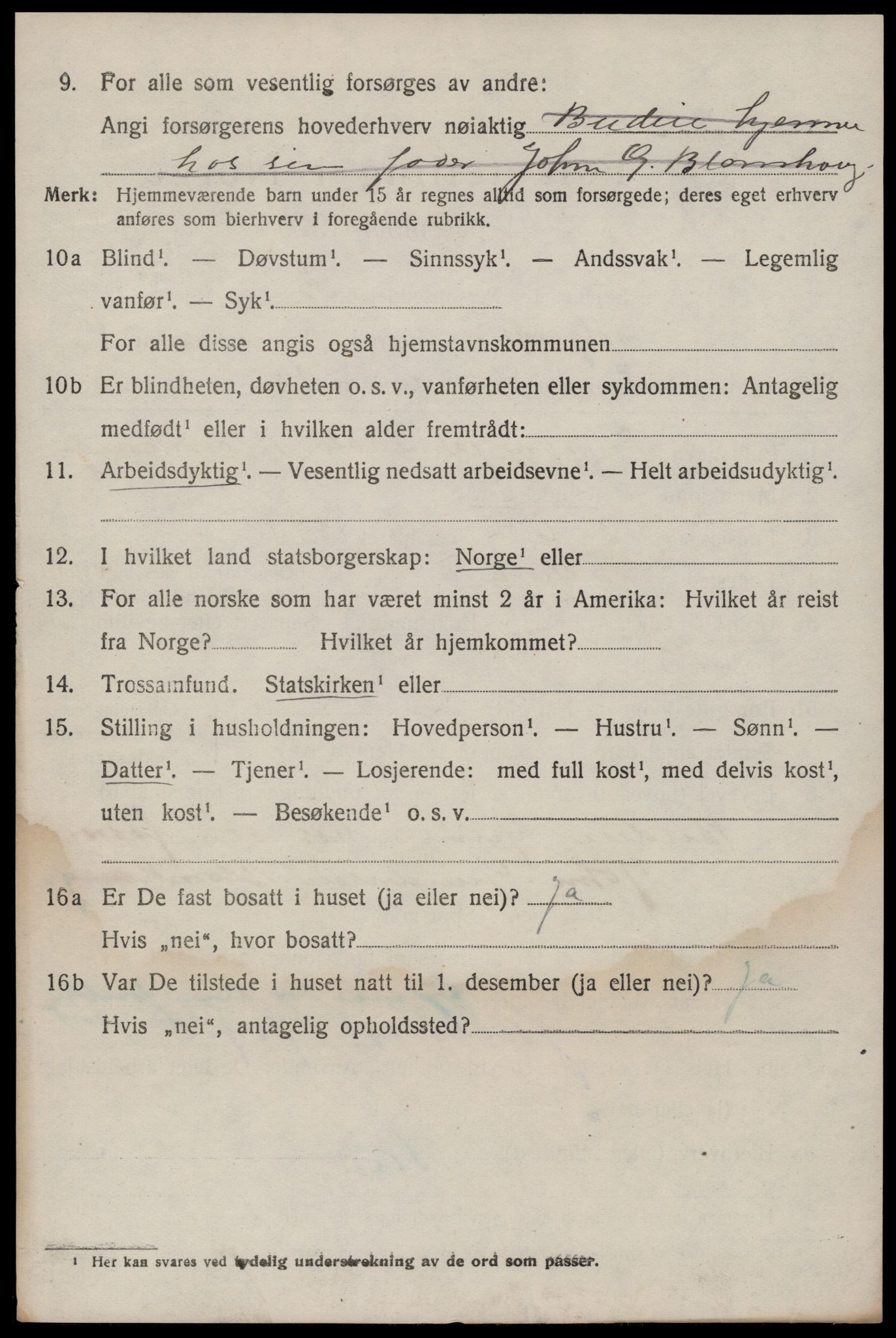 SAKO, 1920 census for Seljord, 1920, p. 2107