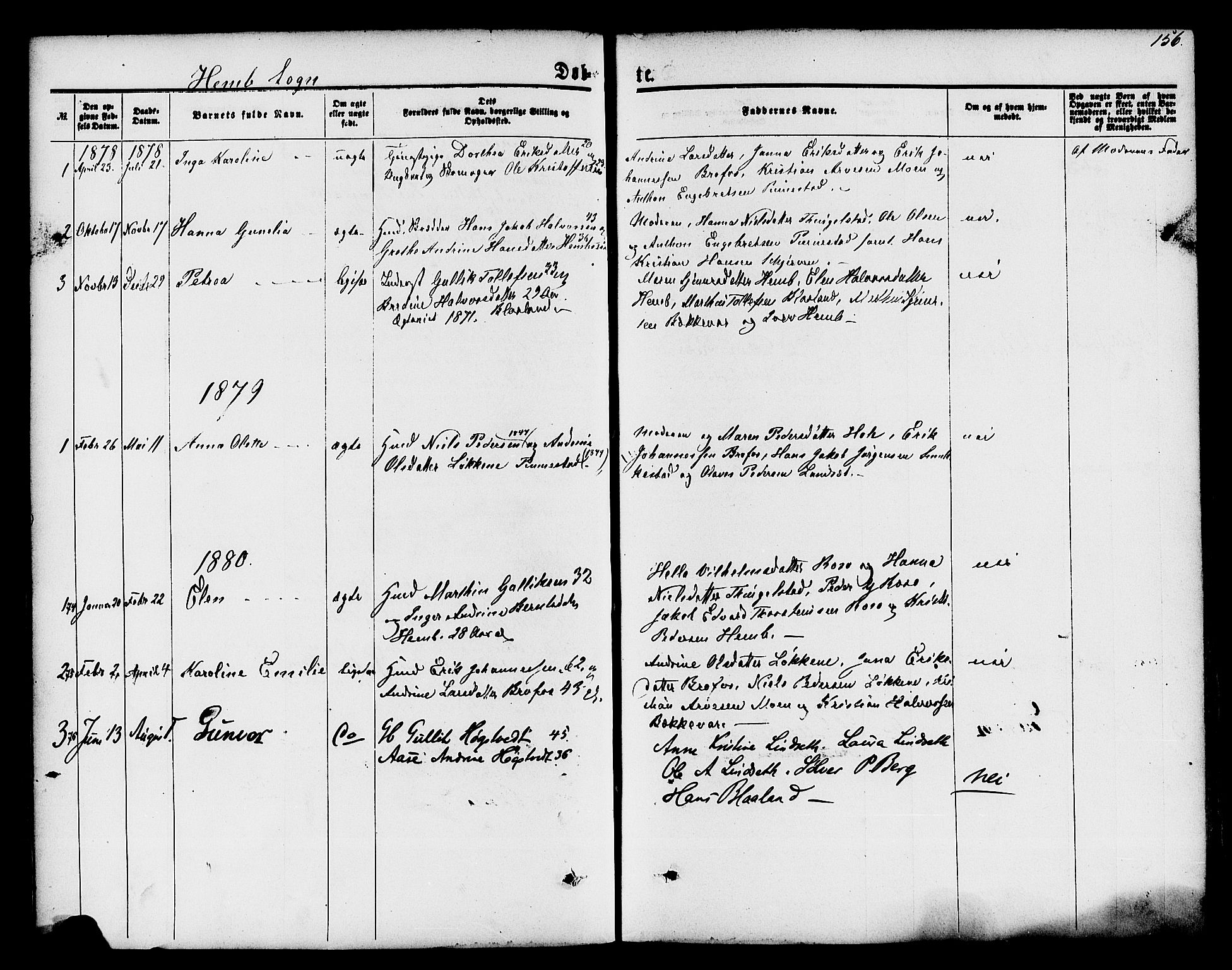 Lardal kirkebøker, AV/SAKO-A-350/F/Fa/L0007: Parish register (official) no. I 7, 1861-1880, p. 156