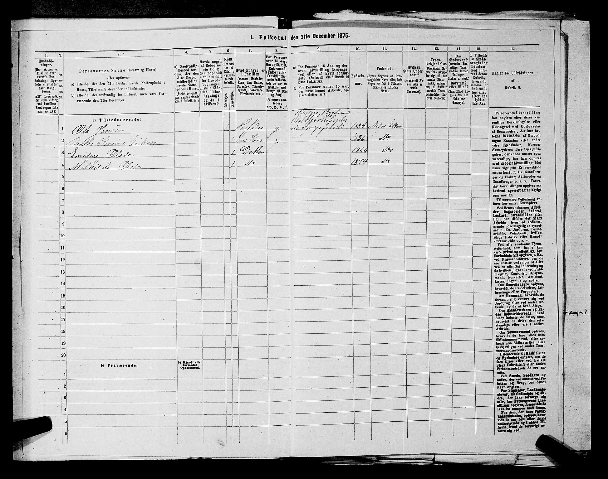 SAKO, 1875 census for 0624P Eiker, 1875, p. 3778