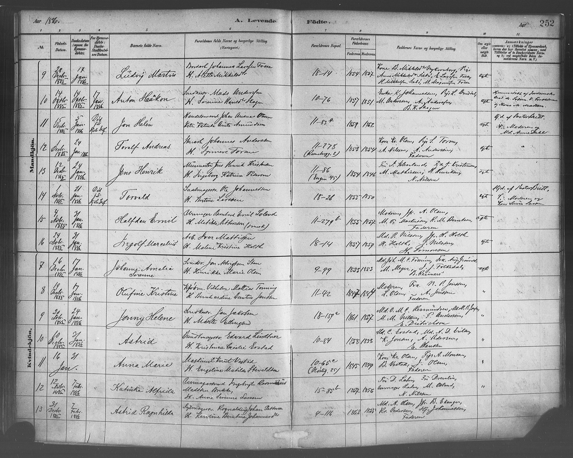 Domkirken sokneprestembete, AV/SAB-A-74801/H/Haa/L0023: Parish register (official) no. B 6, 1879-1887, p. 252