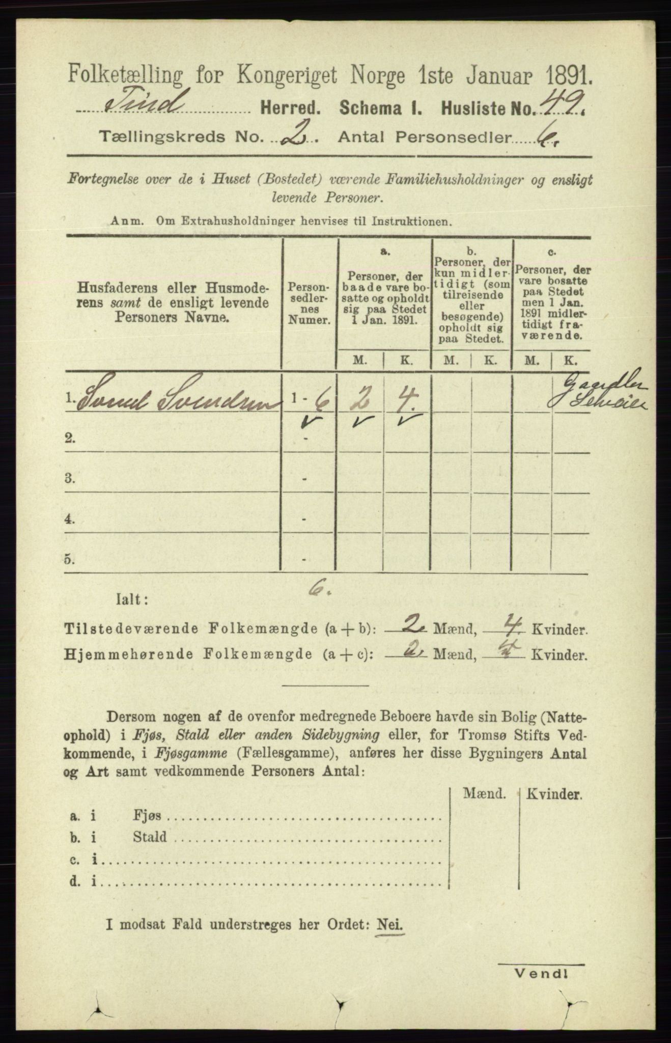 RA, 1891 census for 0826 Tinn, 1891, p. 139