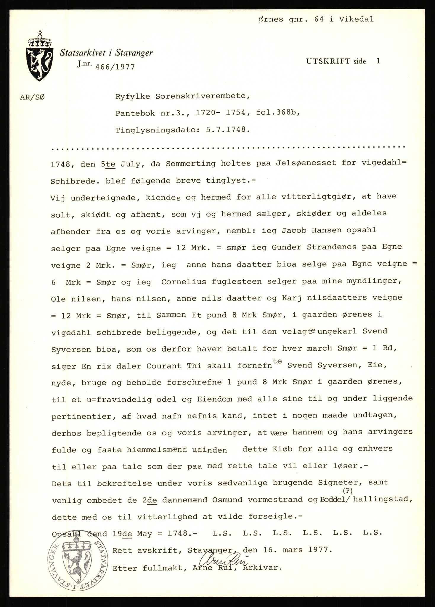 Statsarkivet i Stavanger, AV/SAST-A-101971/03/Y/Yj/L0098: Avskrifter sortert etter gårdsnavn: Øigrei - Østeinstad, 1750-1930, p. 291