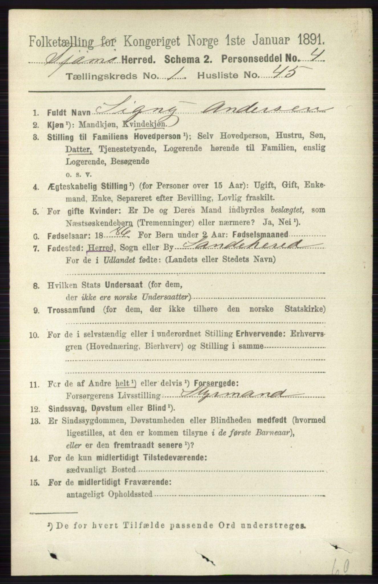 RA, 1891 census for 0723 Tjøme, 1891, p. 281