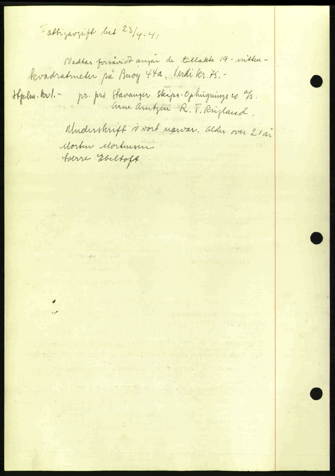 Stavanger byrett, SAST/A-100455/002/G/Gb/L0016: Mortgage book no. A6, 1940-1941, Diary no: : 1148/1941