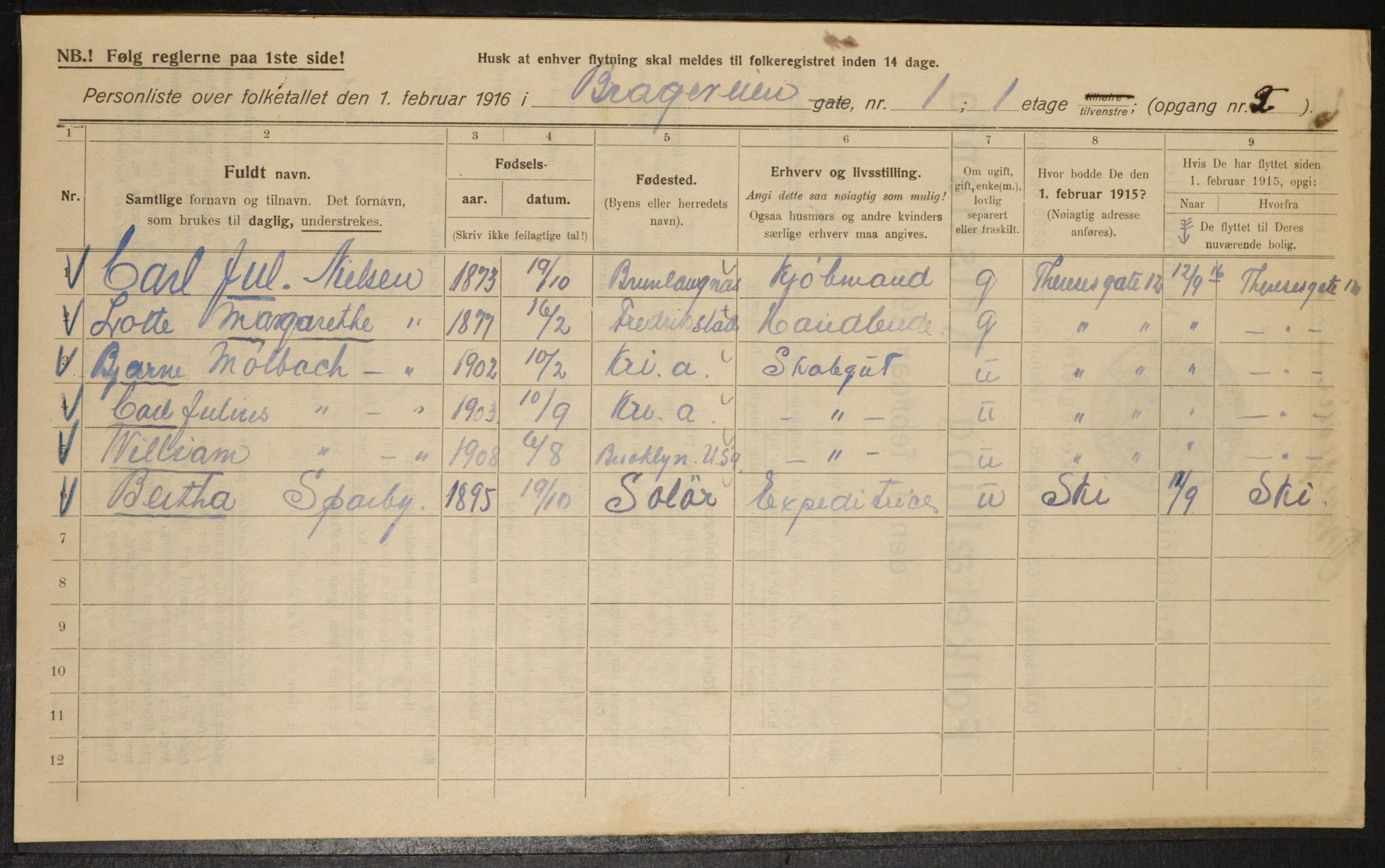 OBA, Municipal Census 1916 for Kristiania, 1916, p. 8136