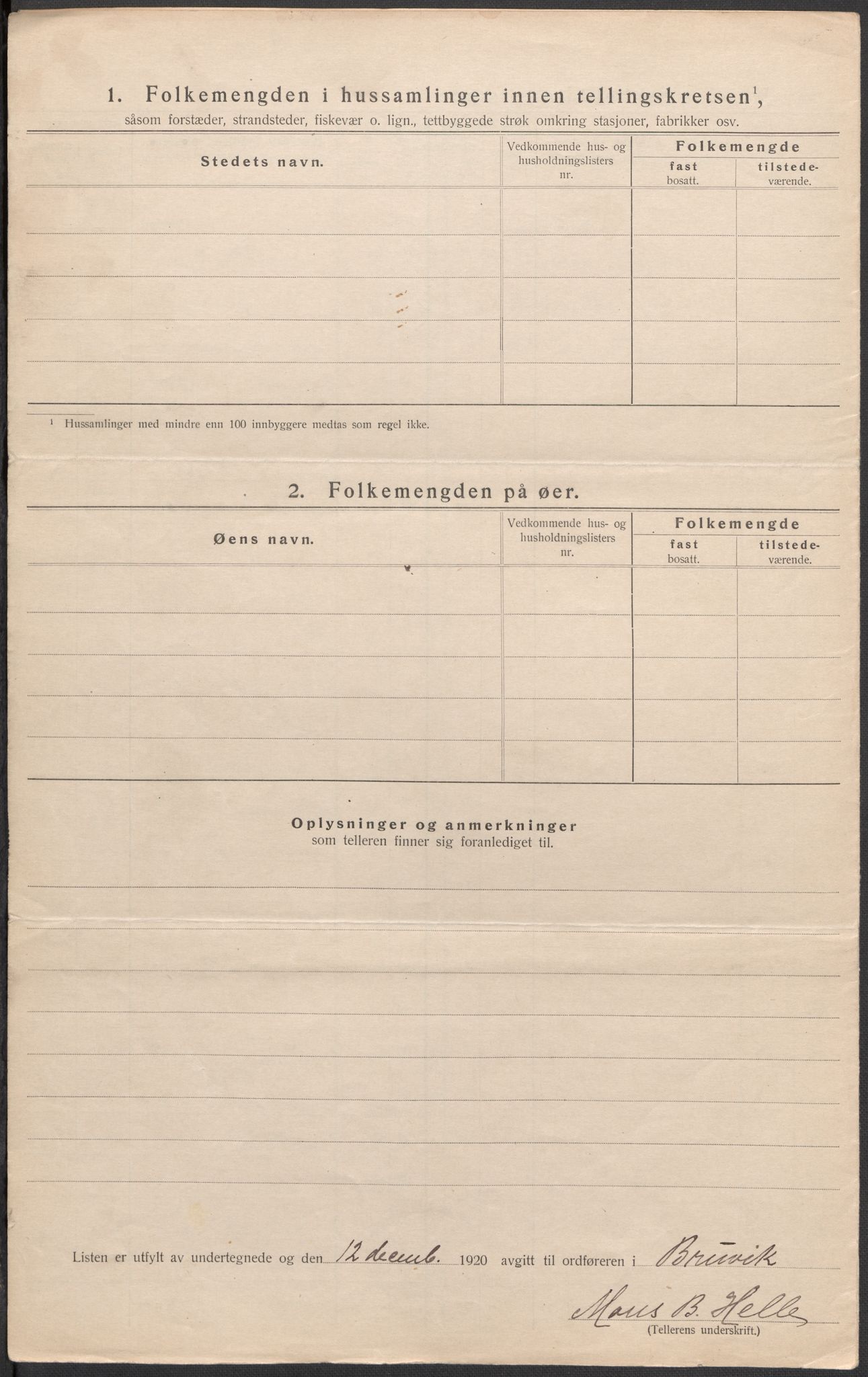 SAB, 1920 census for Bruvik, 1920, p. 28