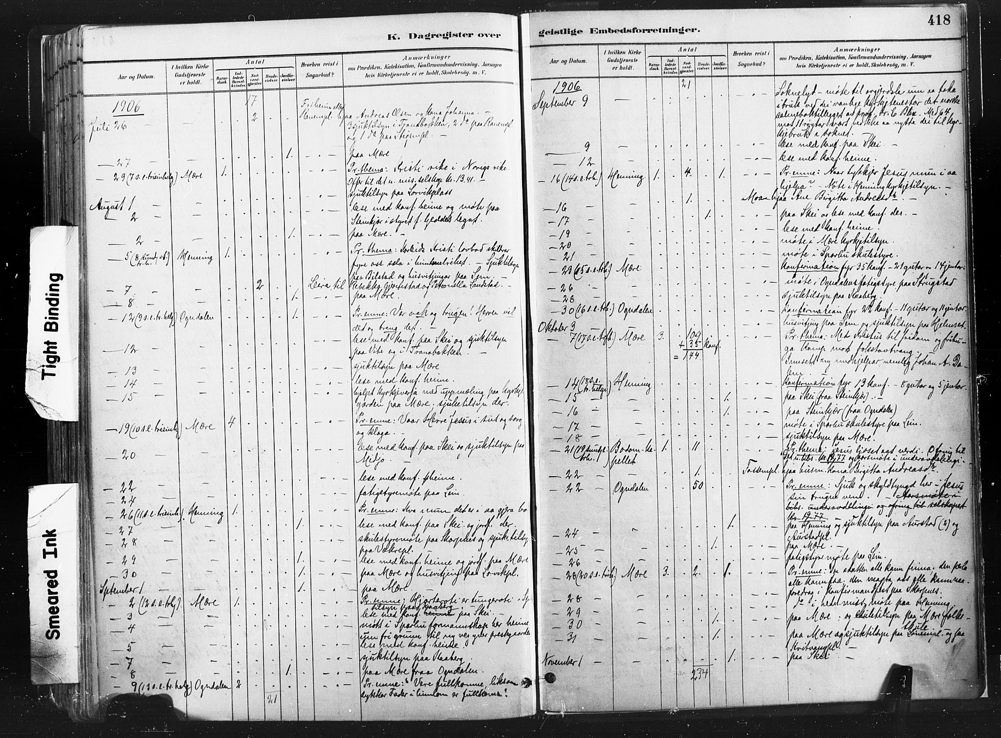 Ministerialprotokoller, klokkerbøker og fødselsregistre - Nord-Trøndelag, SAT/A-1458/735/L0351: Parish register (official) no. 735A10, 1884-1908, p. 418
