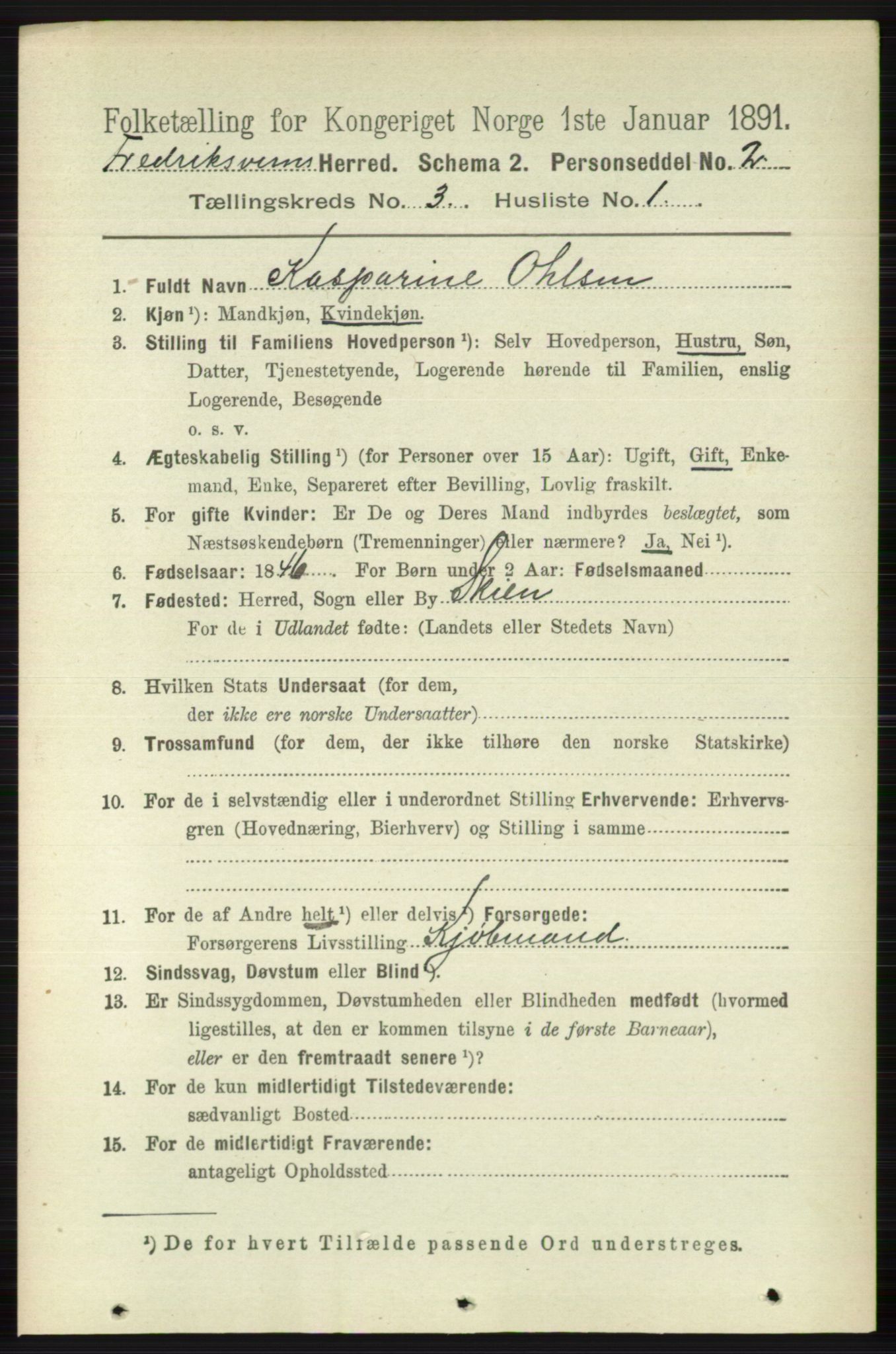 RA, 1891 census for 0798 Fredriksvern, 1891, p. 457