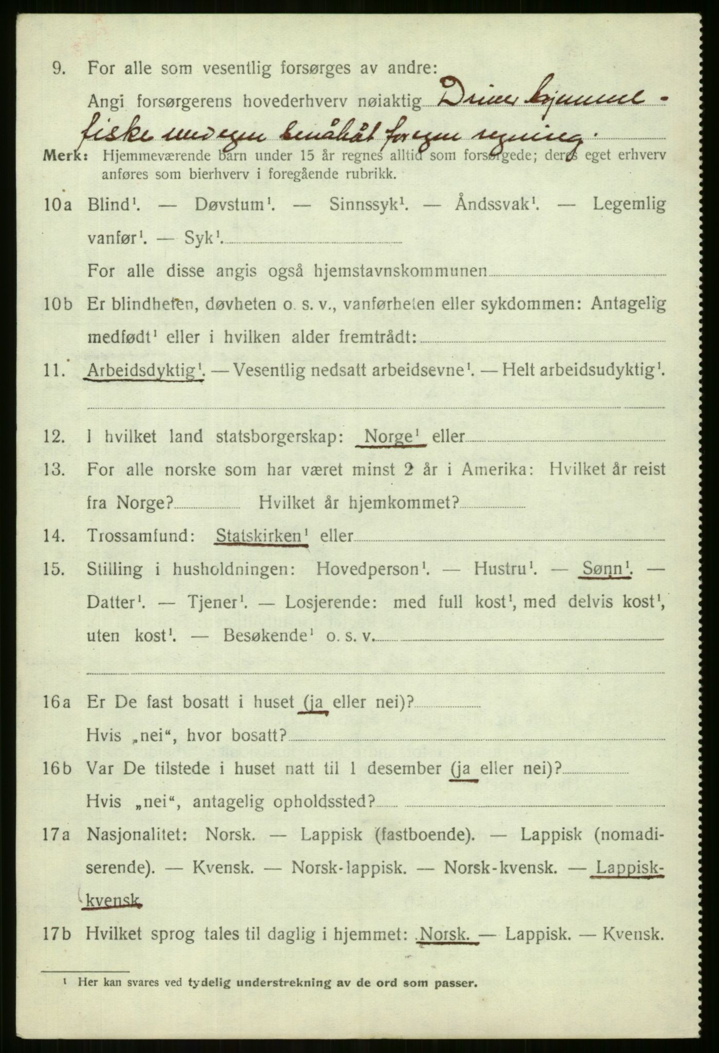 SATØ, 1920 census for Lyngen, 1920, p. 2429