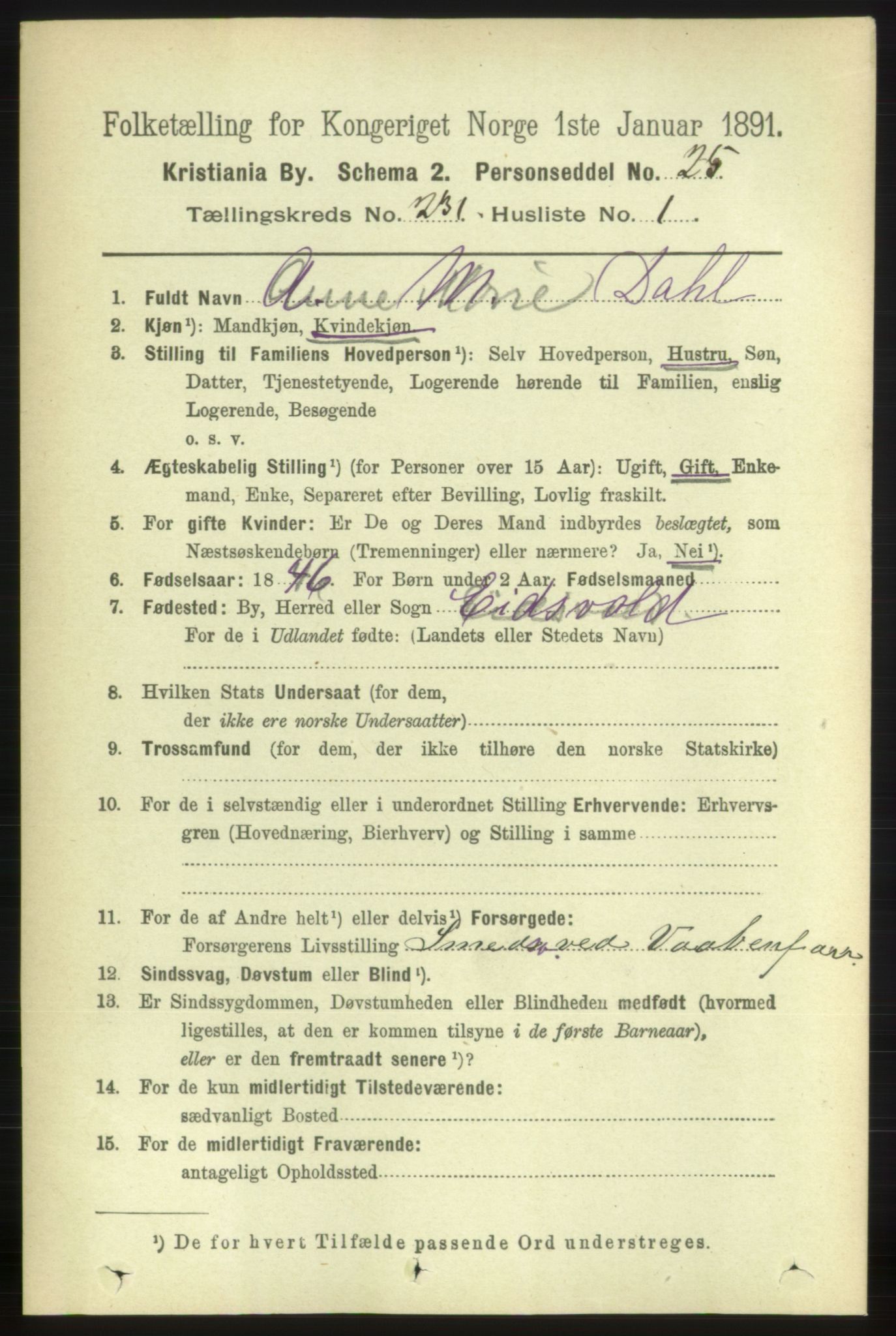 RA, 1891 census for 0301 Kristiania, 1891, p. 142529