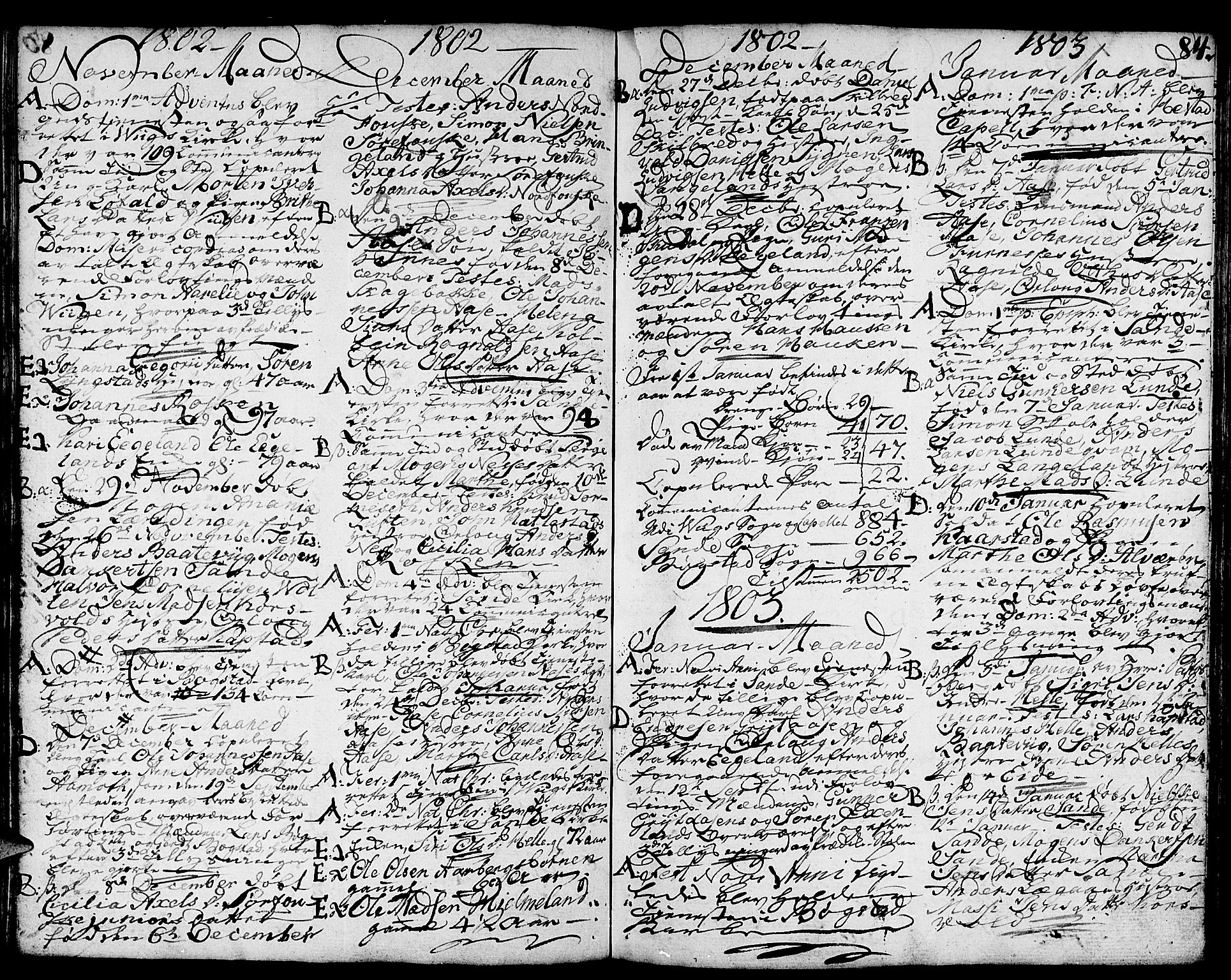 Gaular sokneprestembete, AV/SAB-A-80001/H/Haa: Parish register (official) no. A 2, 1785-1821, p. 84