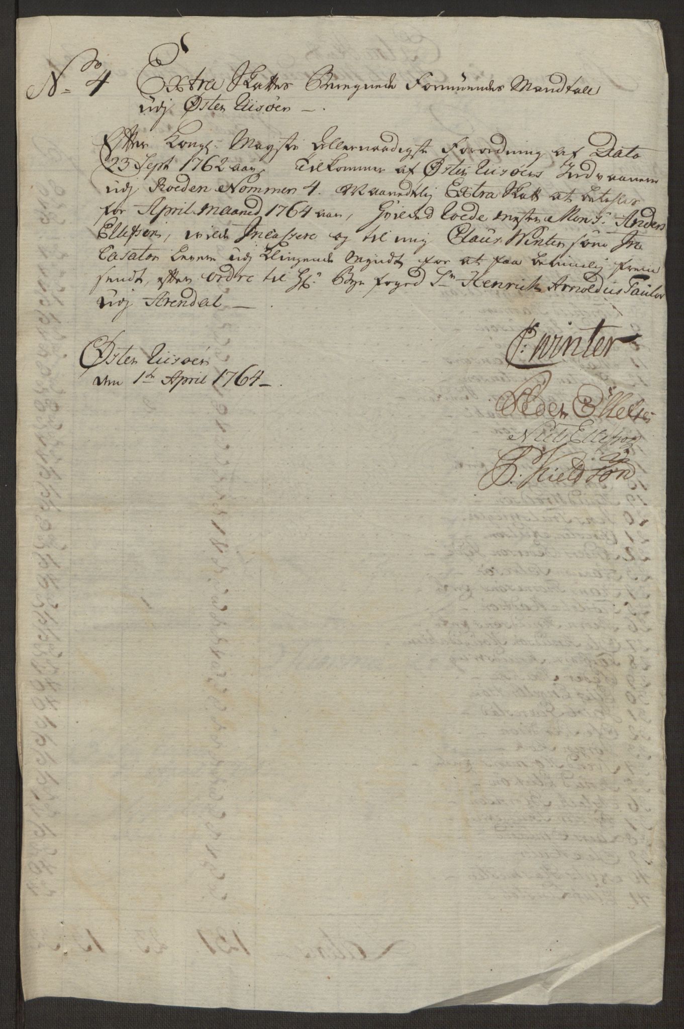 Rentekammeret inntil 1814, Reviderte regnskaper, Byregnskaper, AV/RA-EA-4066/R/Rl/L0230/0001: [L4] Kontribusjonsregnskap / Ekstraskatt, 1762-1764, p. 495