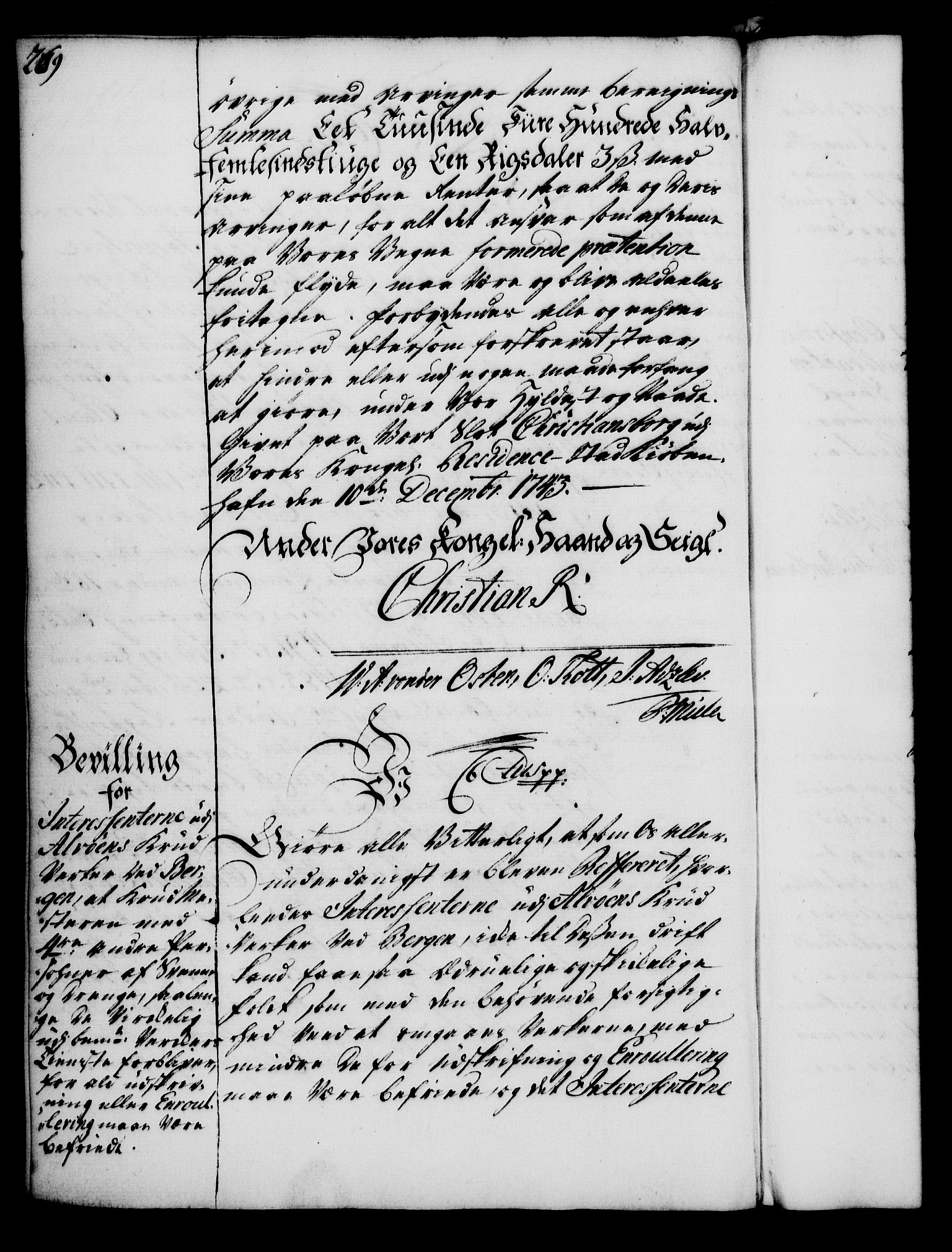 Rentekammeret, Kammerkanselliet, RA/EA-3111/G/Gg/Gga/L0005: Norsk ekspedisjonsprotokoll med register (merket RK 53.5), 1741-1749, p. 269