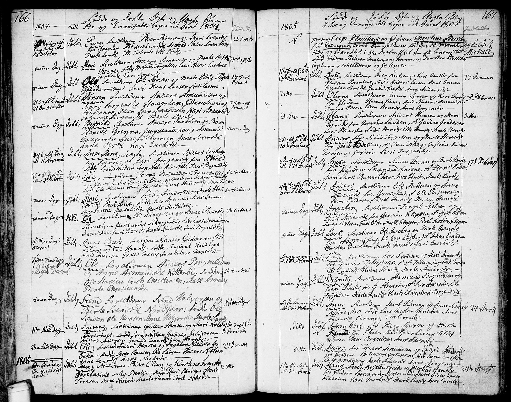 Idd prestekontor Kirkebøker, SAO/A-10911/F/Fc/L0001: Parish register (official) no. III 1, 1770-1814, p. 166-167