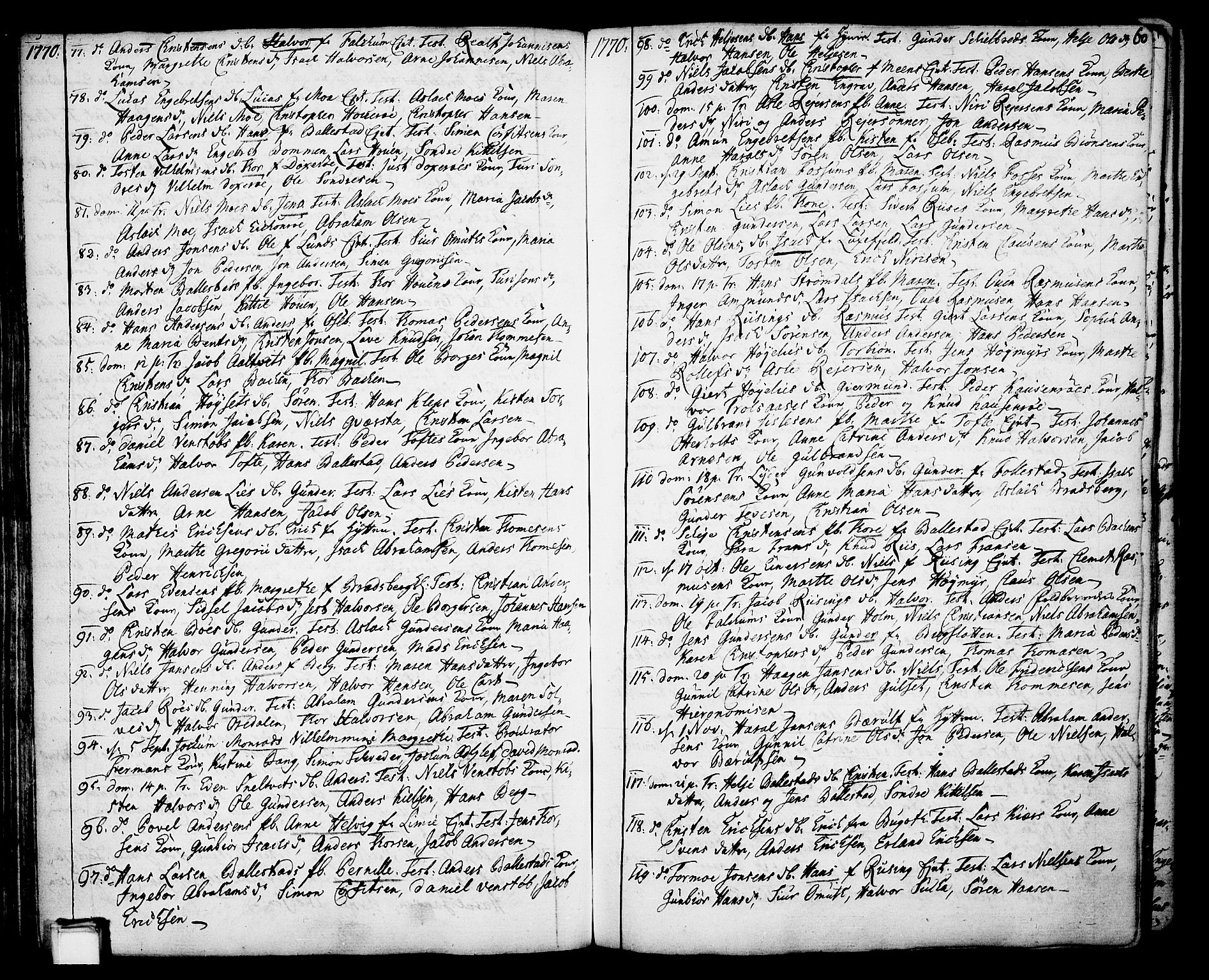 Gjerpen kirkebøker, SAKO/A-265/F/Fa/L0002: Parish register (official) no. I 2, 1747-1795, p. 60