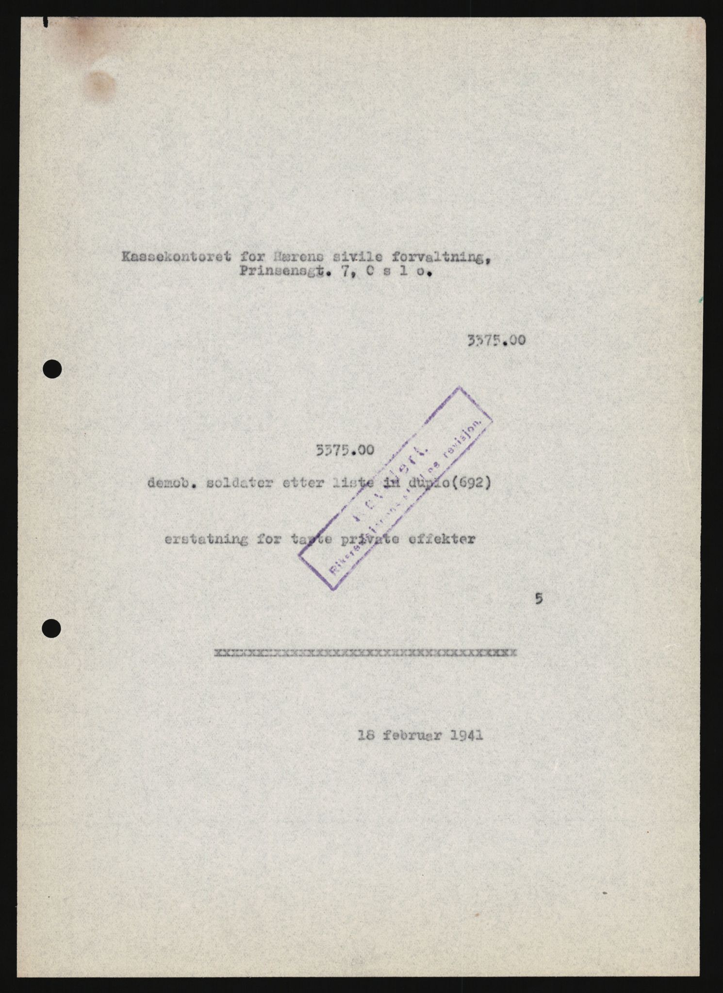 Justisdepartementet, Oppgjørsavdelingen, AV/RA-S-1056/G/Ga/L0005: Anvisningsliste nr. 385-388, 390-410, 662-725, 728-732, 736-740 og 1106-1140 over utbetalte effektsaker, 1940-1942, p. 877