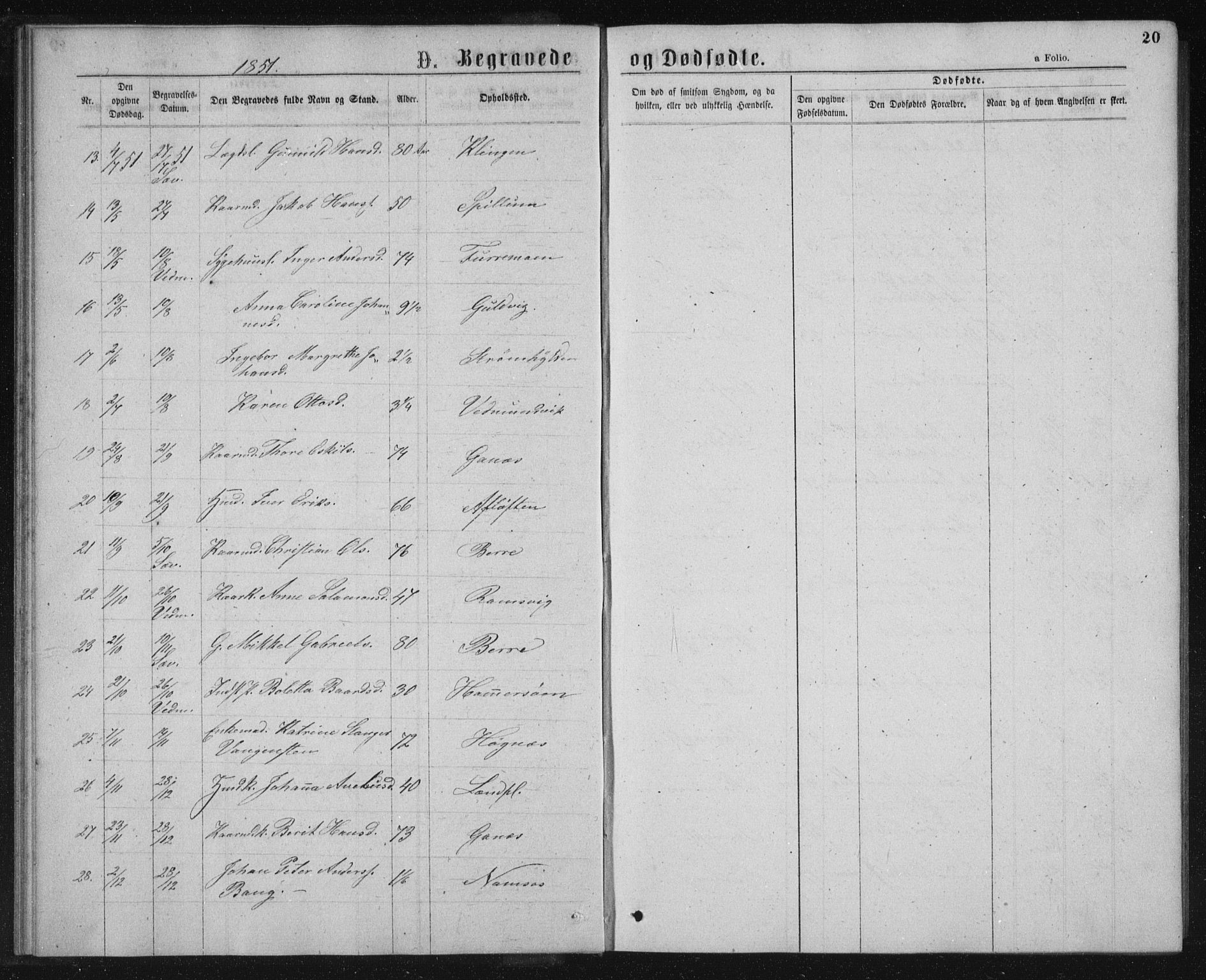 Ministerialprotokoller, klokkerbøker og fødselsregistre - Nord-Trøndelag, SAT/A-1458/768/L0569: Parish register (official) no. 768A04, 1836-1865, p. 20