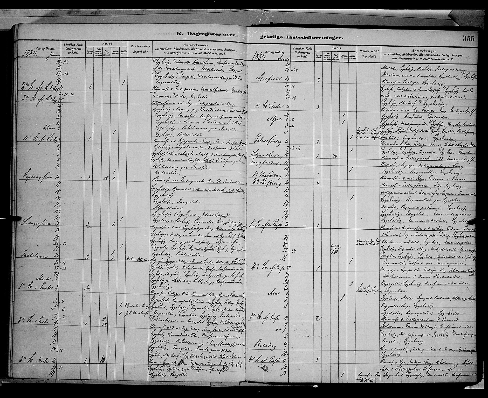 Vang prestekontor, Hedmark, AV/SAH-PREST-008/H/Ha/Haa/L0016: Parish register (official) no. 16, 1878-1889, p. 355