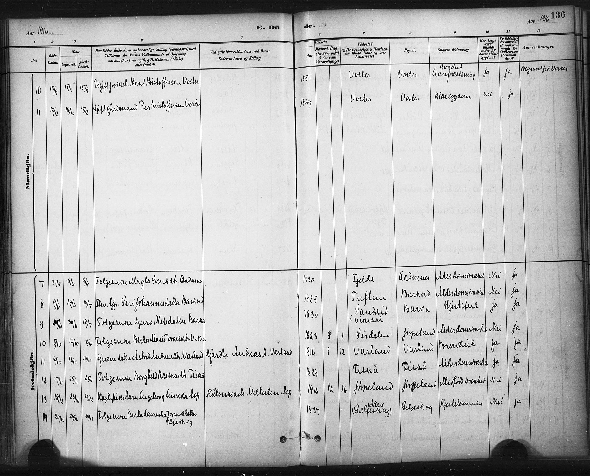 Strand sokneprestkontor, AV/SAST-A-101828/H/Ha/Haa/L0010: Parish register (official) no. A 10, 1882-1929, p. 136