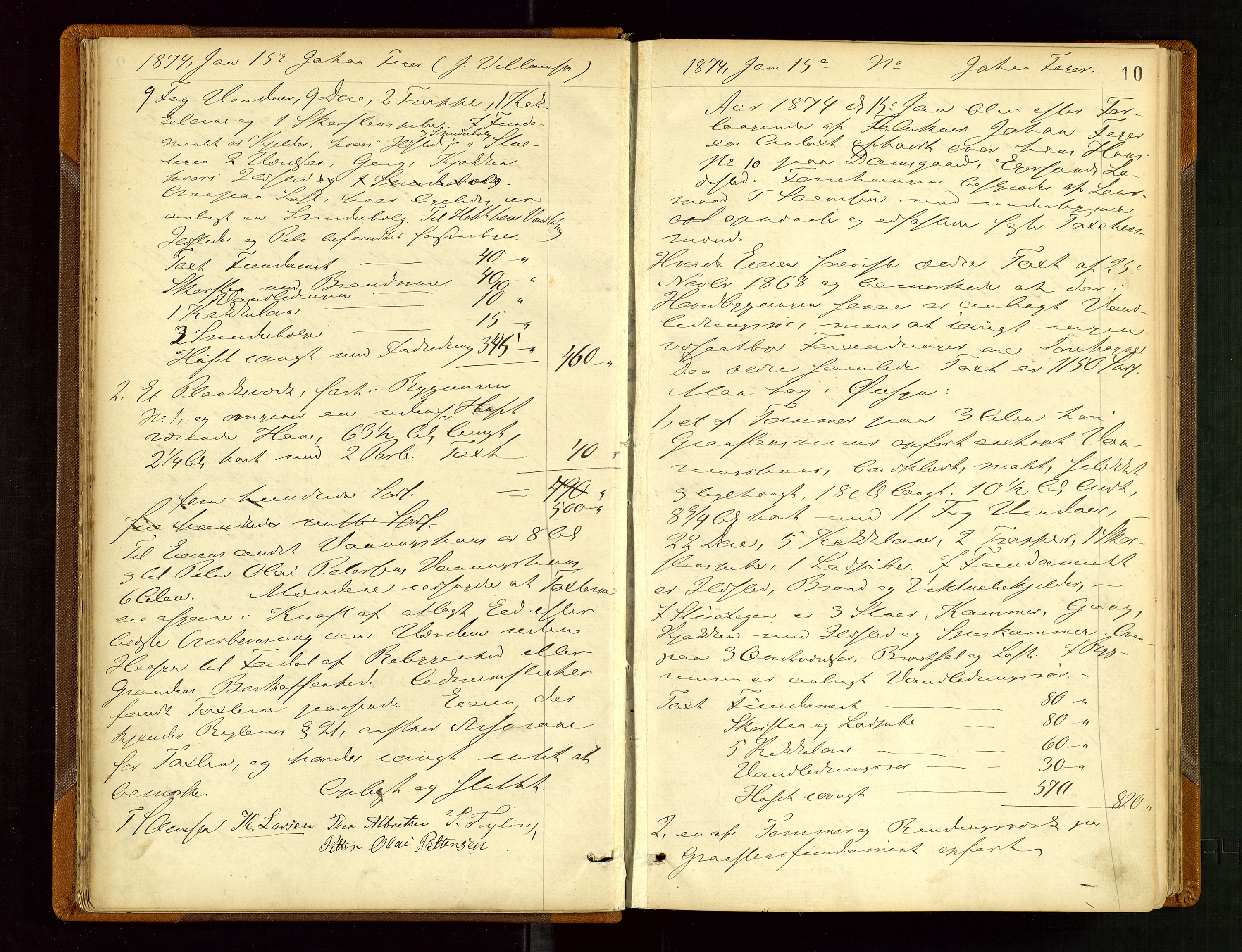 Eigersund lensmannskontor, AV/SAST-A-100171/God/L0003: "Brandtaxationsprotokol", 1874-1886, p. 9b-10a