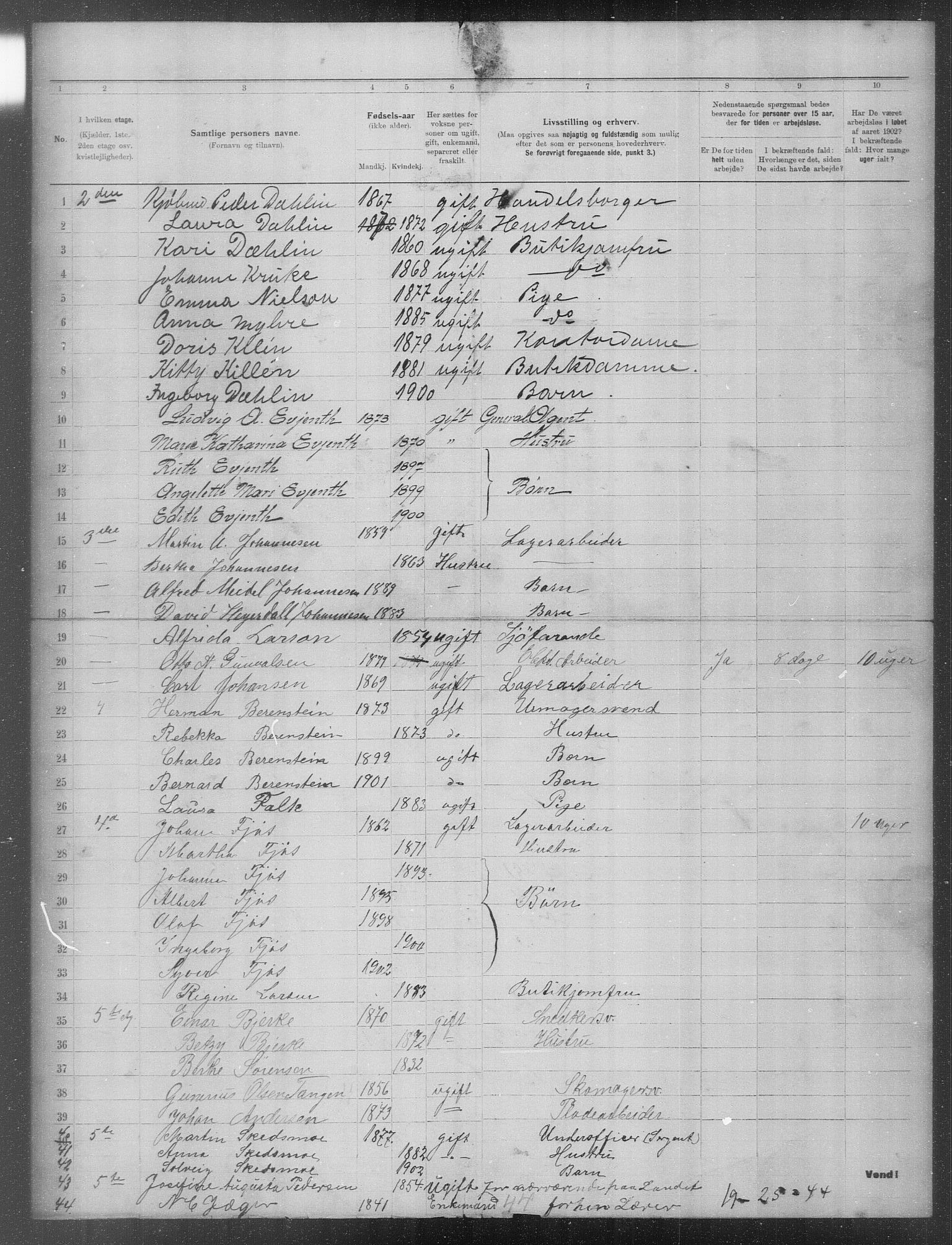 OBA, Municipal Census 1902 for Kristiania, 1902, p. 23642