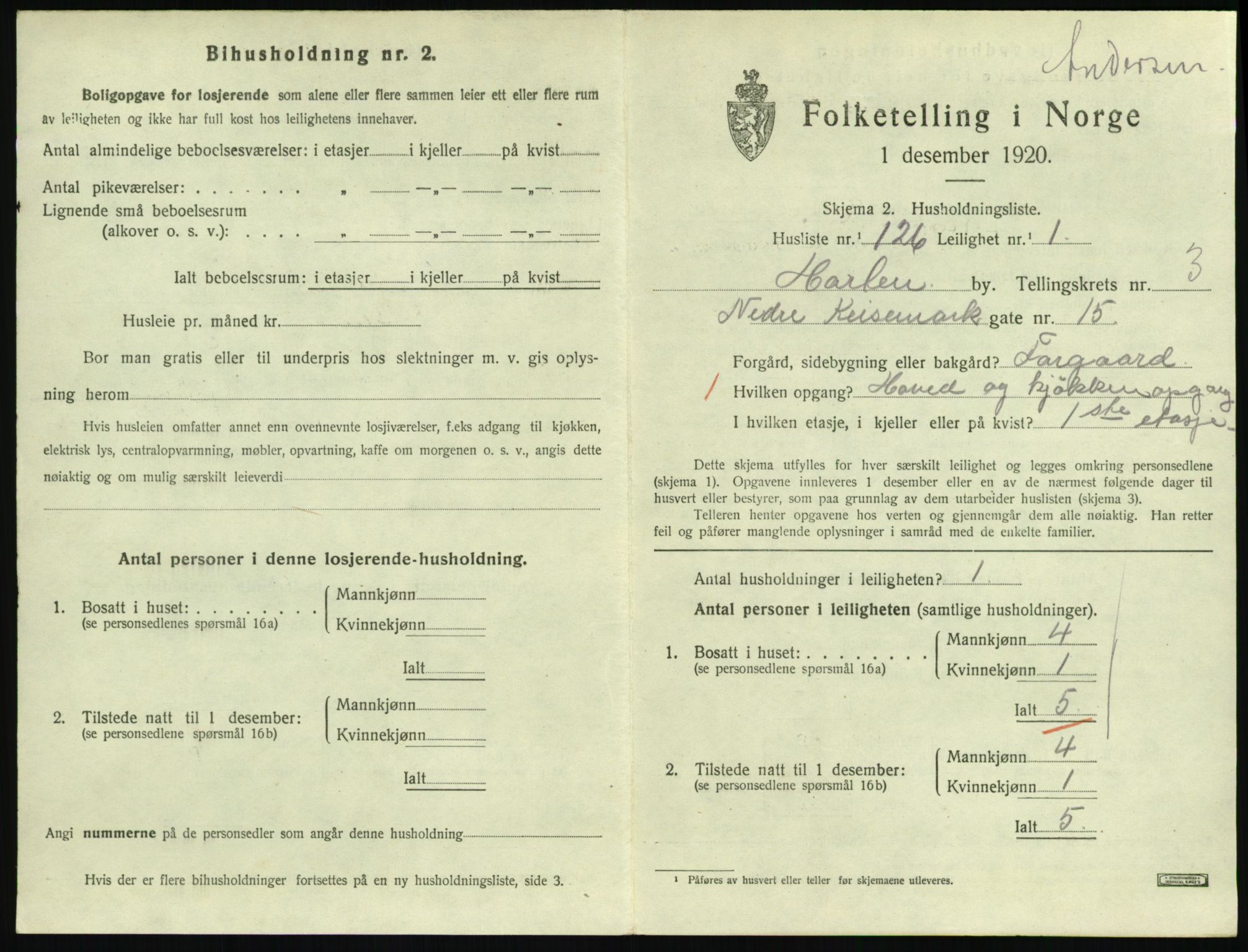 SAKO, 1920 census for Horten, 1920, p. 4549