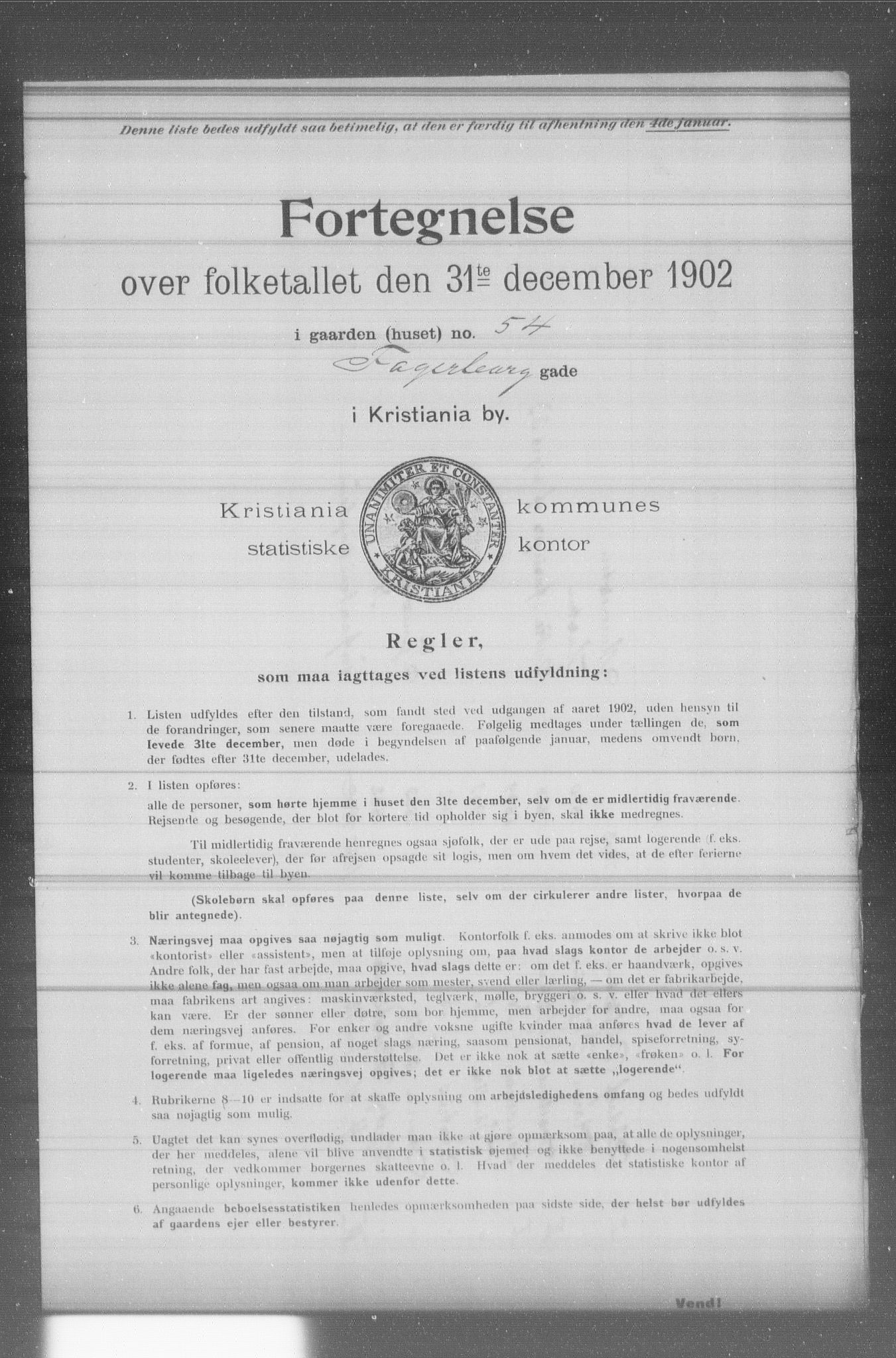 OBA, Municipal Census 1902 for Kristiania, 1902, p. 4540