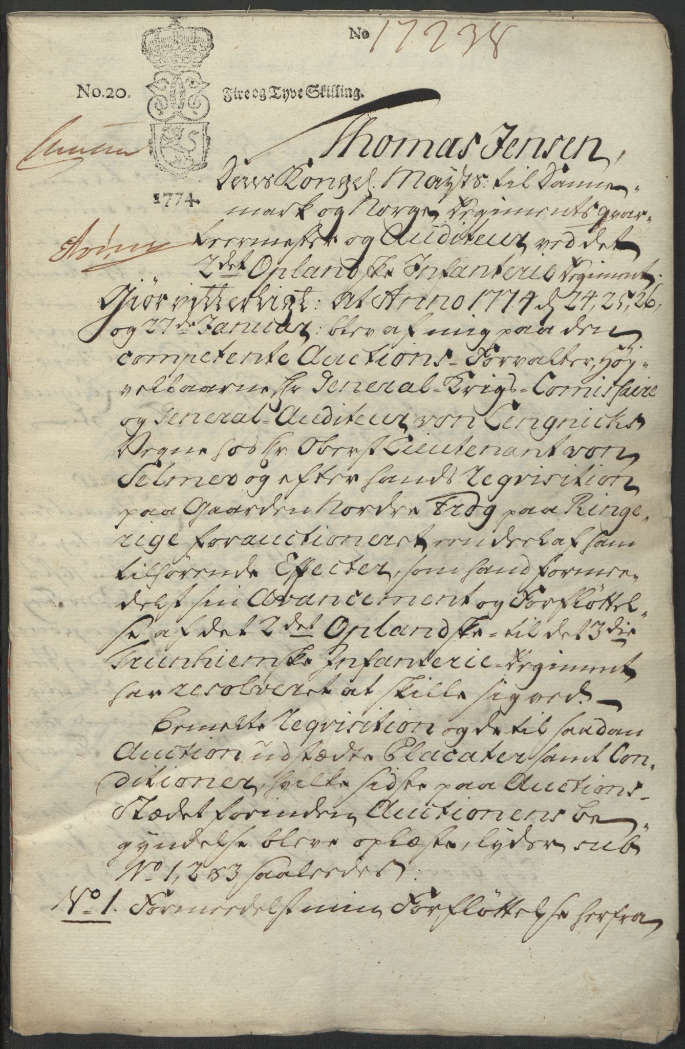 Forsvaret, Generalauditøren, AV/RA-RAFA-1772/F/Fj/Fja/L0033: --, 1744-1823, p. 118