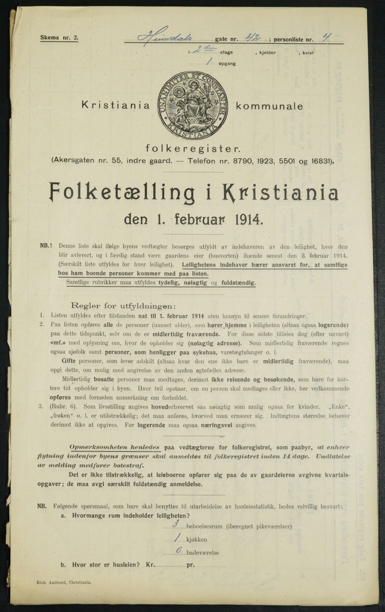 OBA, Municipal Census 1914 for Kristiania, 1914, p. 37474