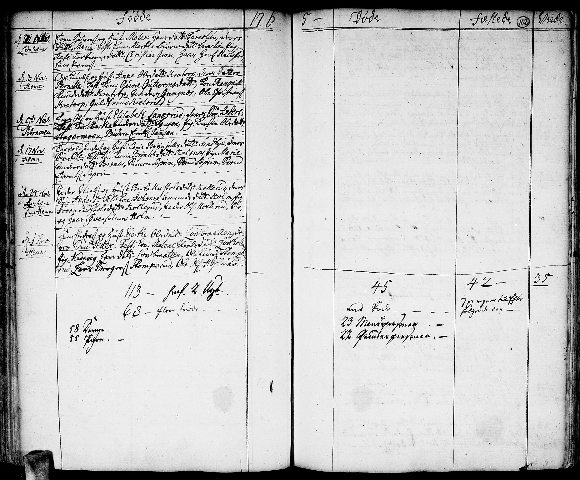 Høland prestekontor Kirkebøker, AV/SAO-A-10346a/F/Fa/L0004: Parish register (official) no. I 4, 1757-1780, p. 102