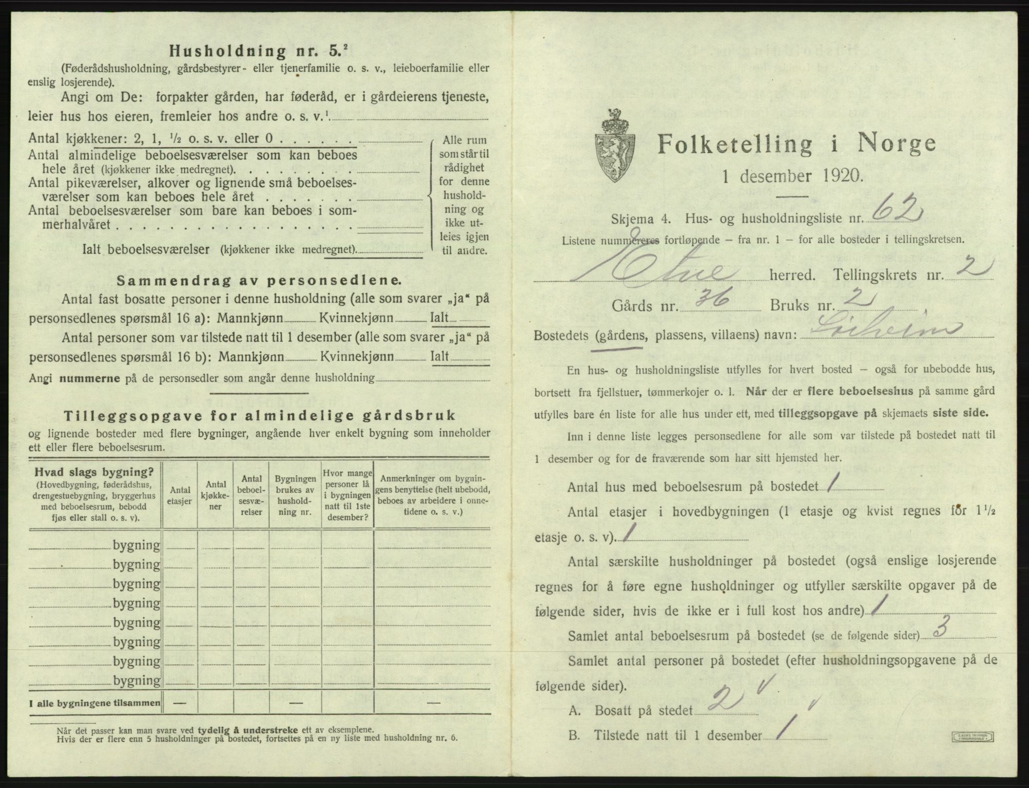 SAB, 1920 census for Etne, 1920, p. 198