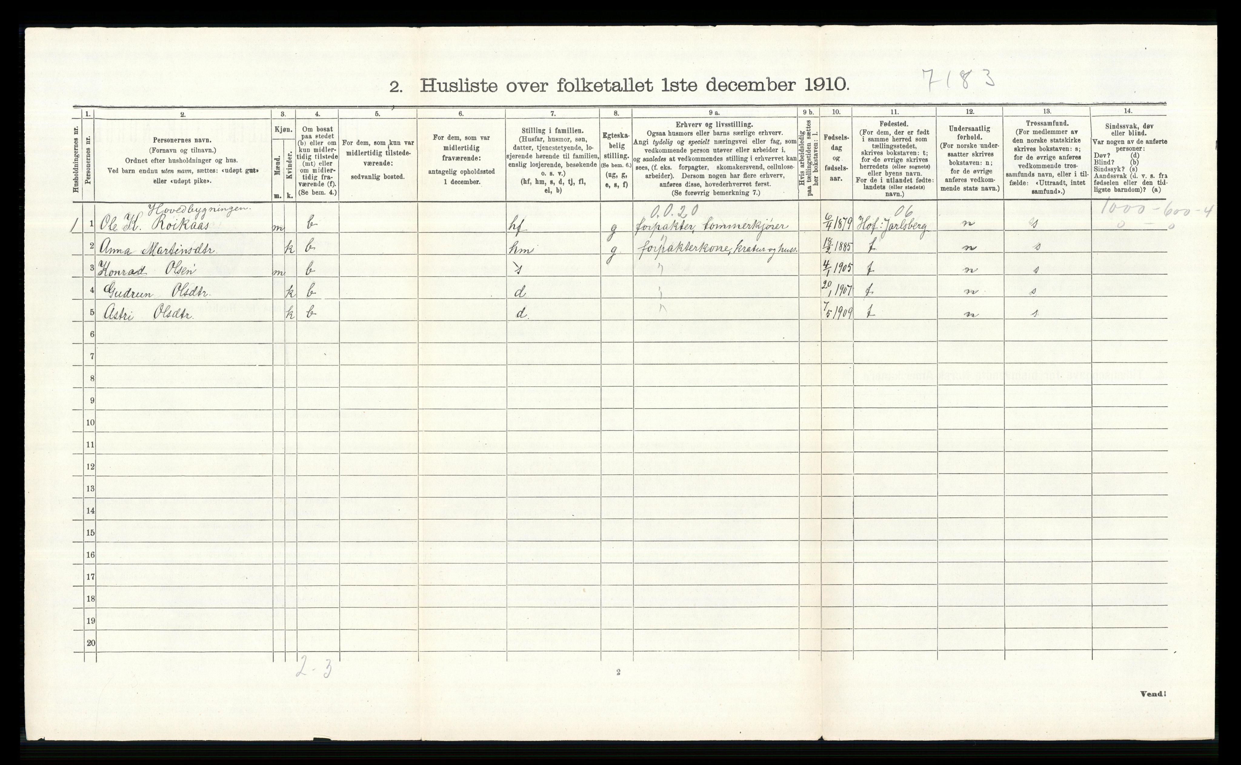 RA, 1910 census for Øvre Eiker, 1910, p. 794