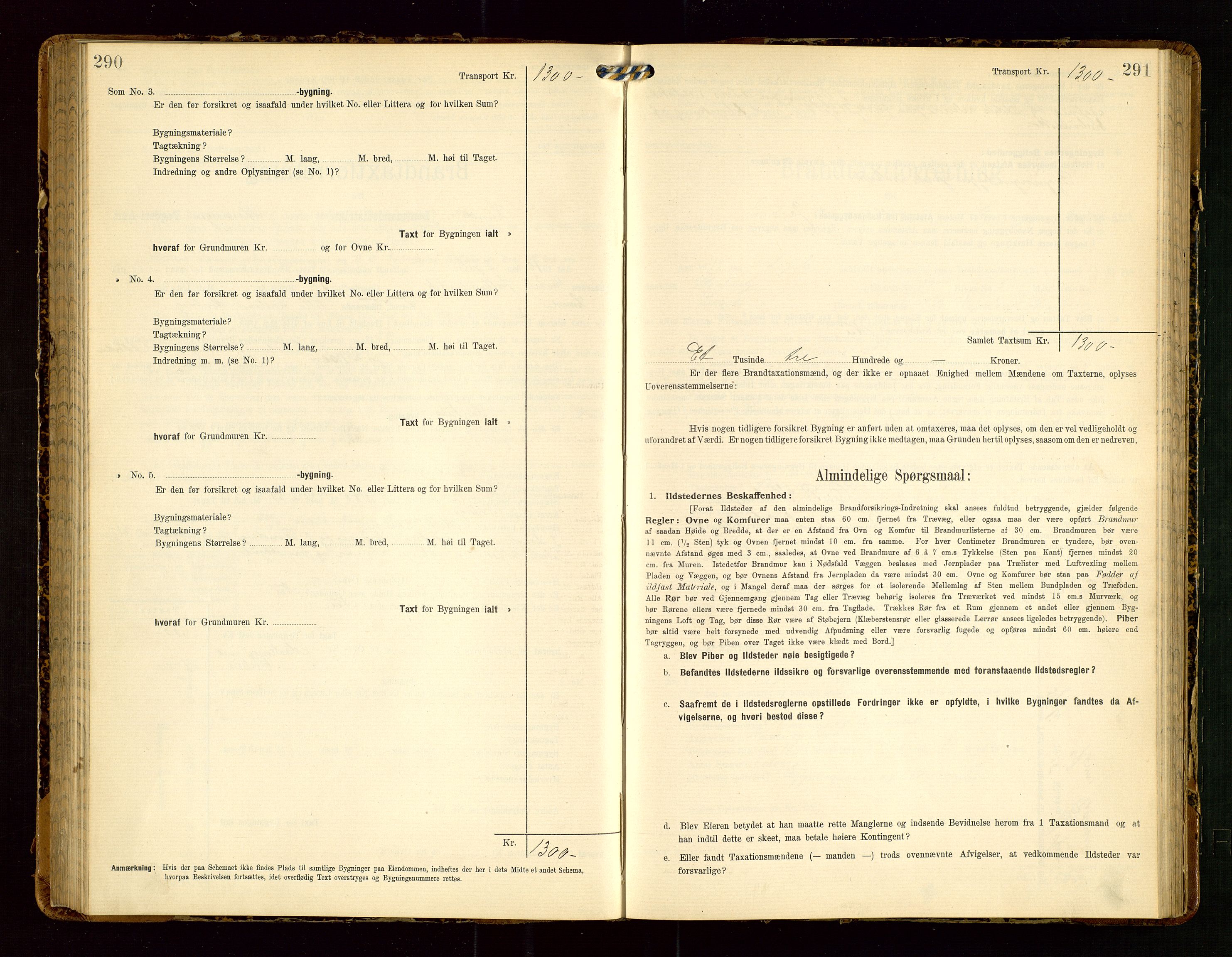 Lund lensmannskontor, SAST/A-100303/Gob/L0002: "Brandtakstprotokol", 1908-1918, p. 290-291