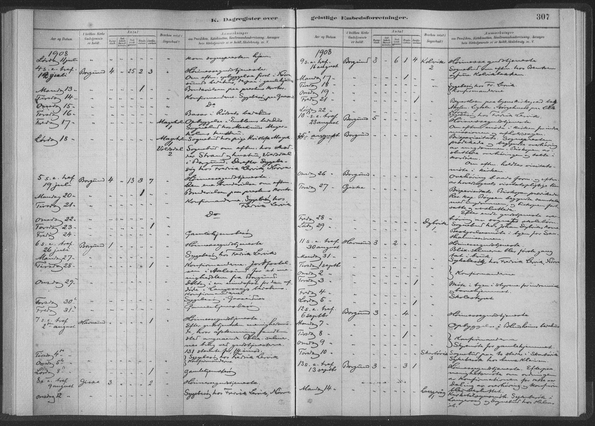 Ministerialprotokoller, klokkerbøker og fødselsregistre - Møre og Romsdal, AV/SAT-A-1454/528/L0404: Parish register (official) no. 528A13II, 1880-1922, p. 307