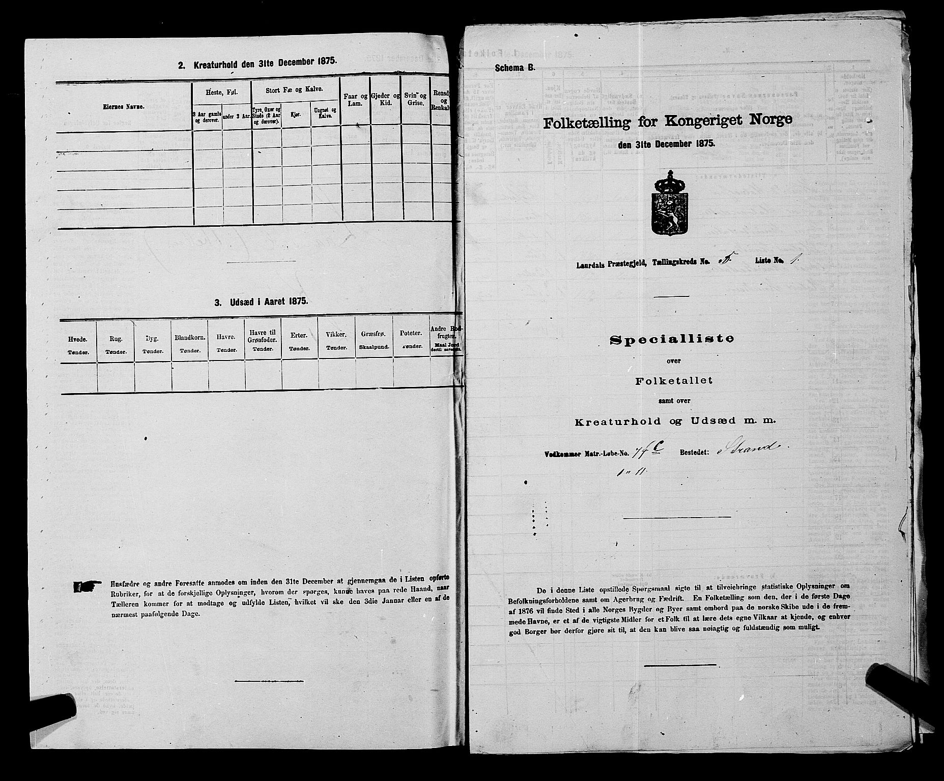 SAKO, 1875 census for 0833P Lårdal, 1875, p. 495