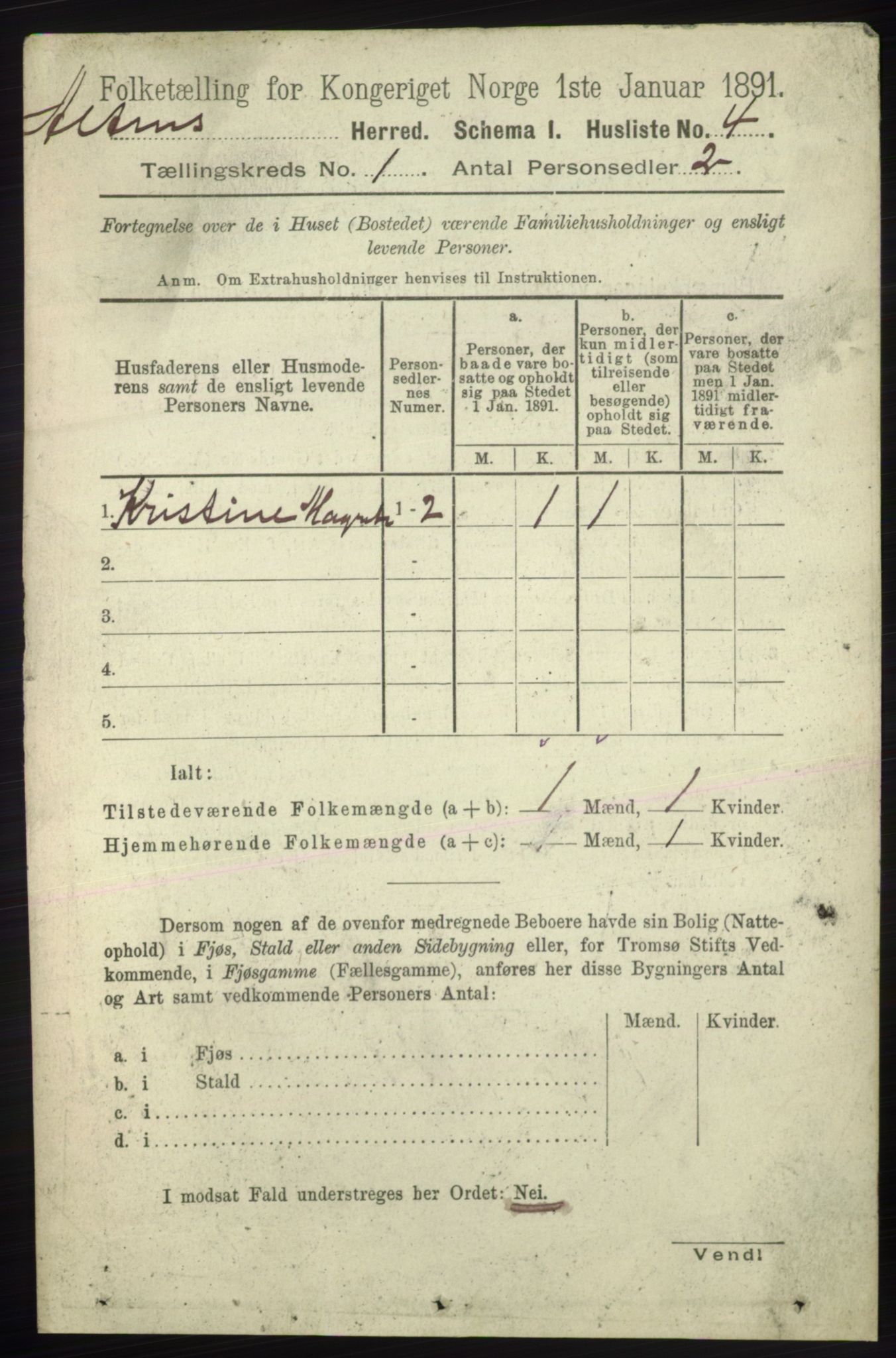 RA, 1891 census for 2012 Alta, 1891, p. 23