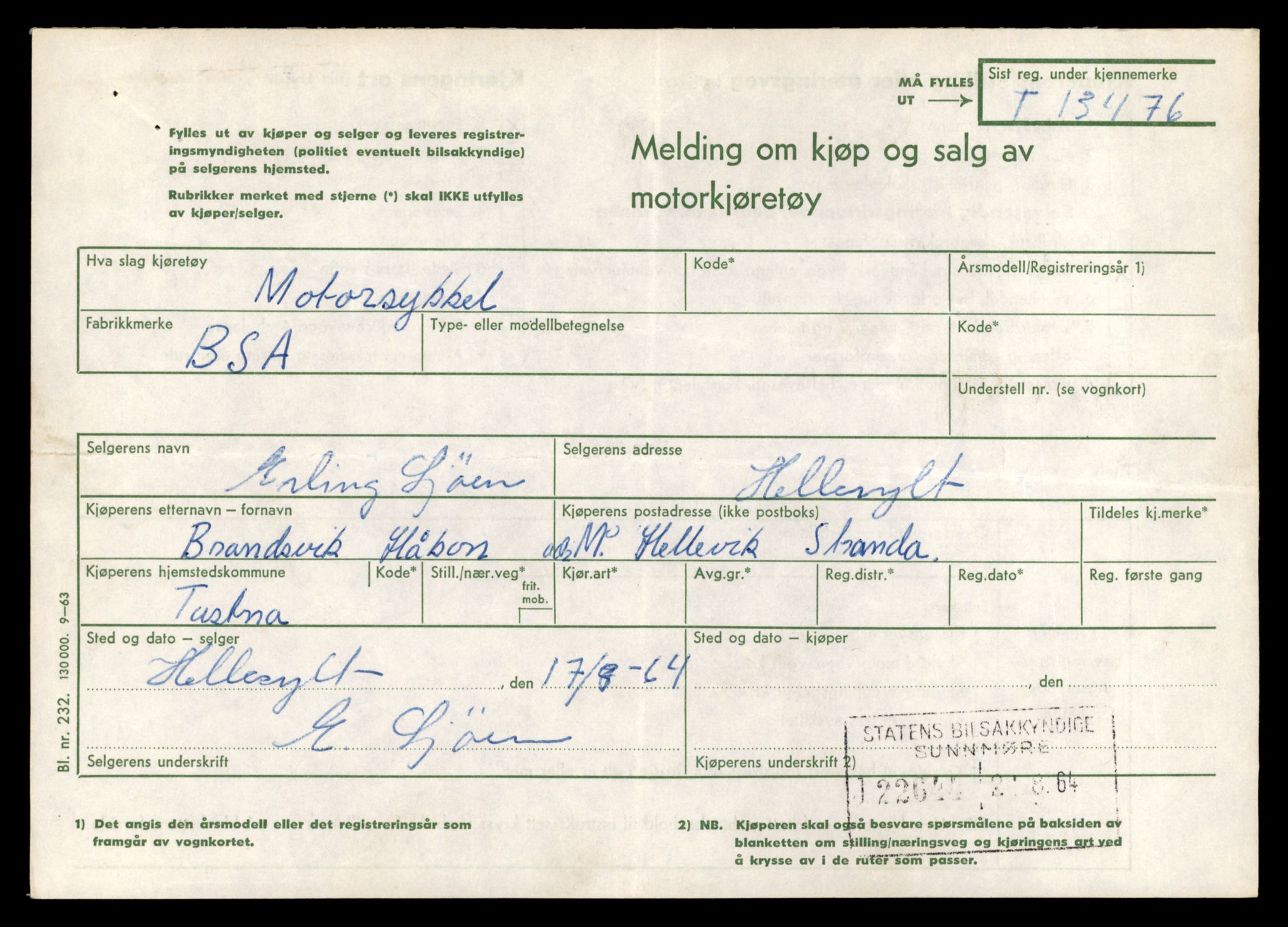 Møre og Romsdal vegkontor - Ålesund trafikkstasjon, AV/SAT-A-4099/F/Fe/L0039: Registreringskort for kjøretøy T 13361 - T 13530, 1927-1998, p. 1954