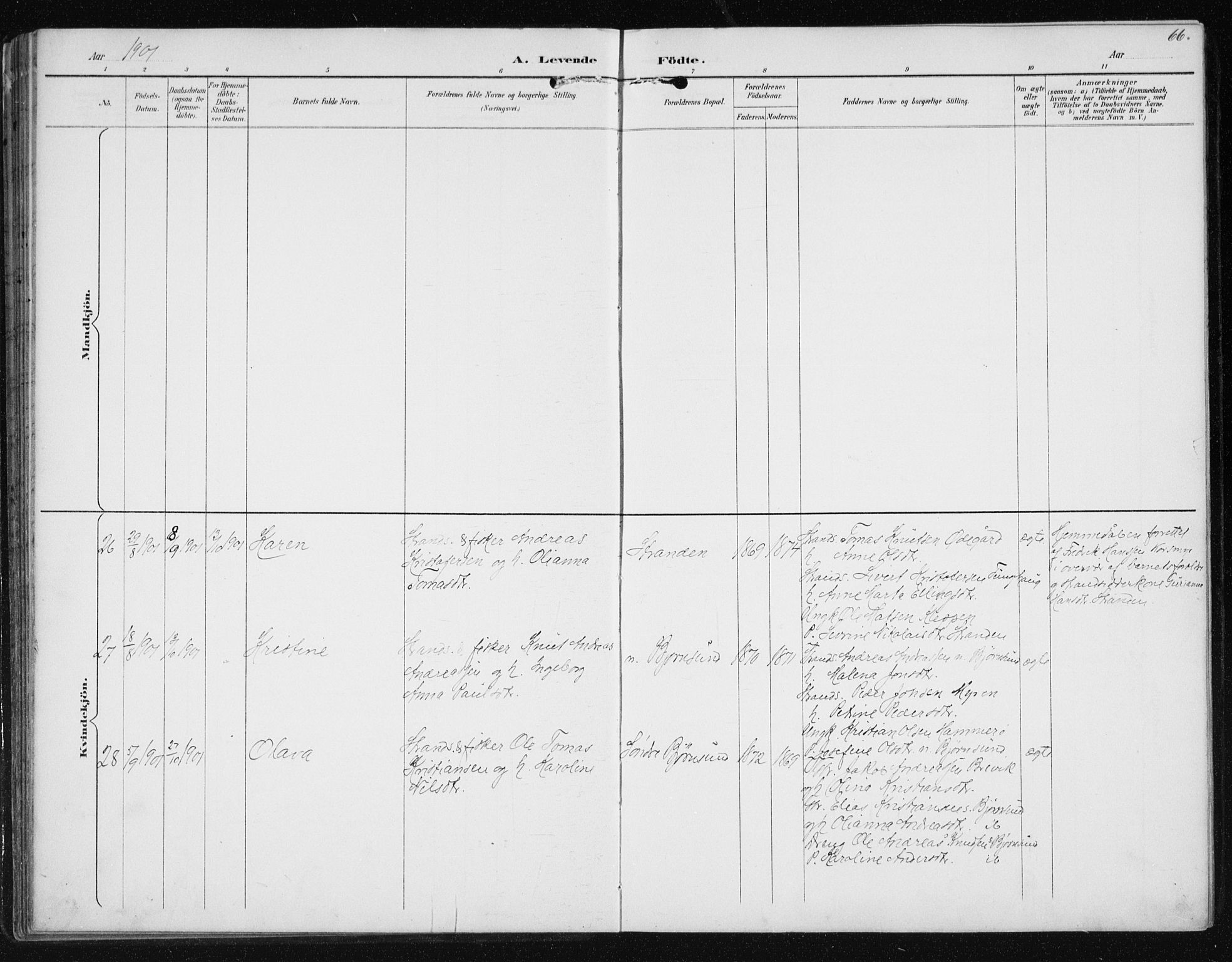 Ministerialprotokoller, klokkerbøker og fødselsregistre - Møre og Romsdal, AV/SAT-A-1454/566/L0773: Parish register (copy) no. 566C02, 1892-1909, p. 66