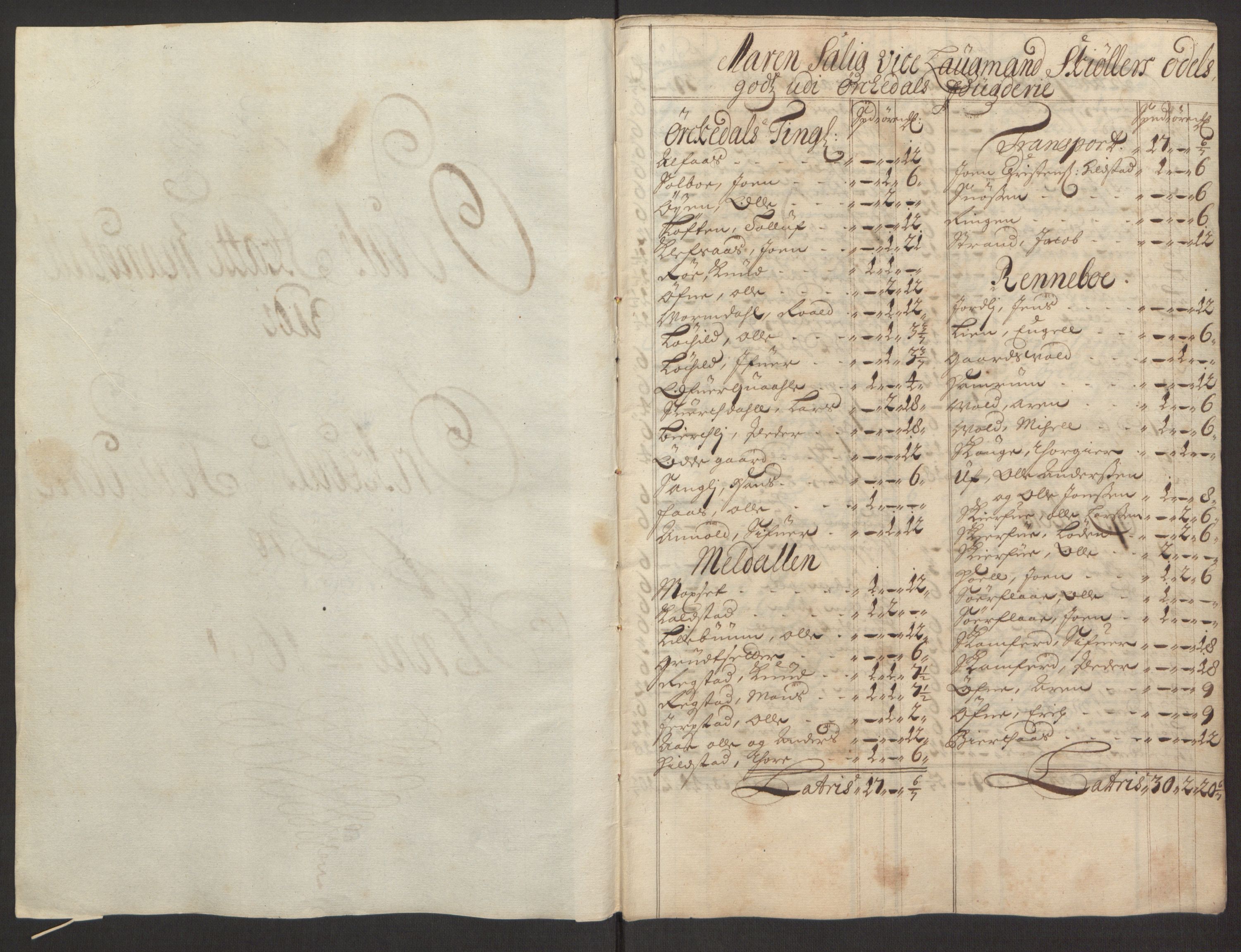 Rentekammeret inntil 1814, Reviderte regnskaper, Fogderegnskap, AV/RA-EA-4092/R60/L3944: Fogderegnskap Orkdal og Gauldal, 1694, p. 62