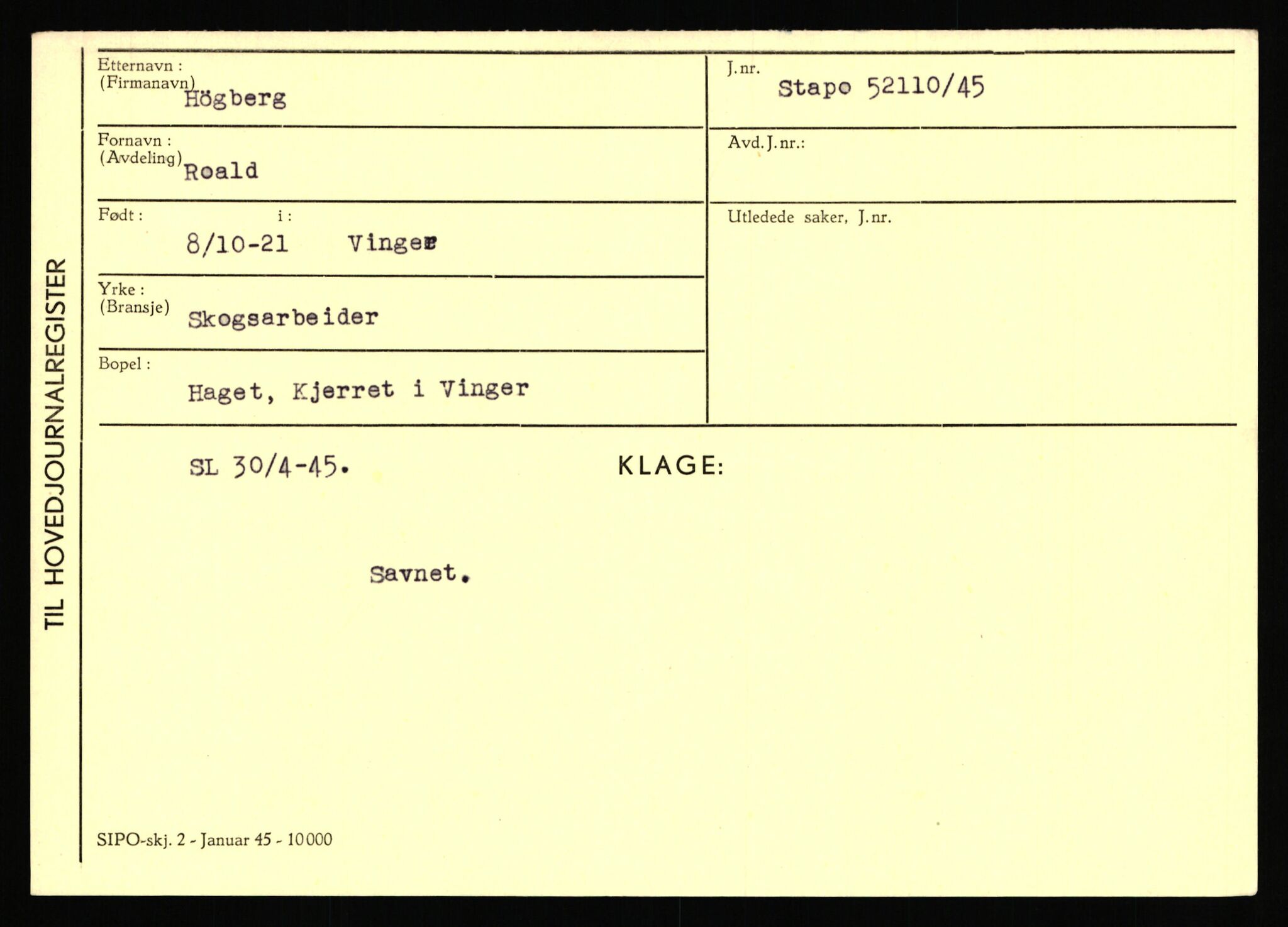 Statspolitiet - Hovedkontoret / Osloavdelingen, AV/RA-S-1329/C/Ca/L0007: Hol - Joelsen, 1943-1945, p. 1671