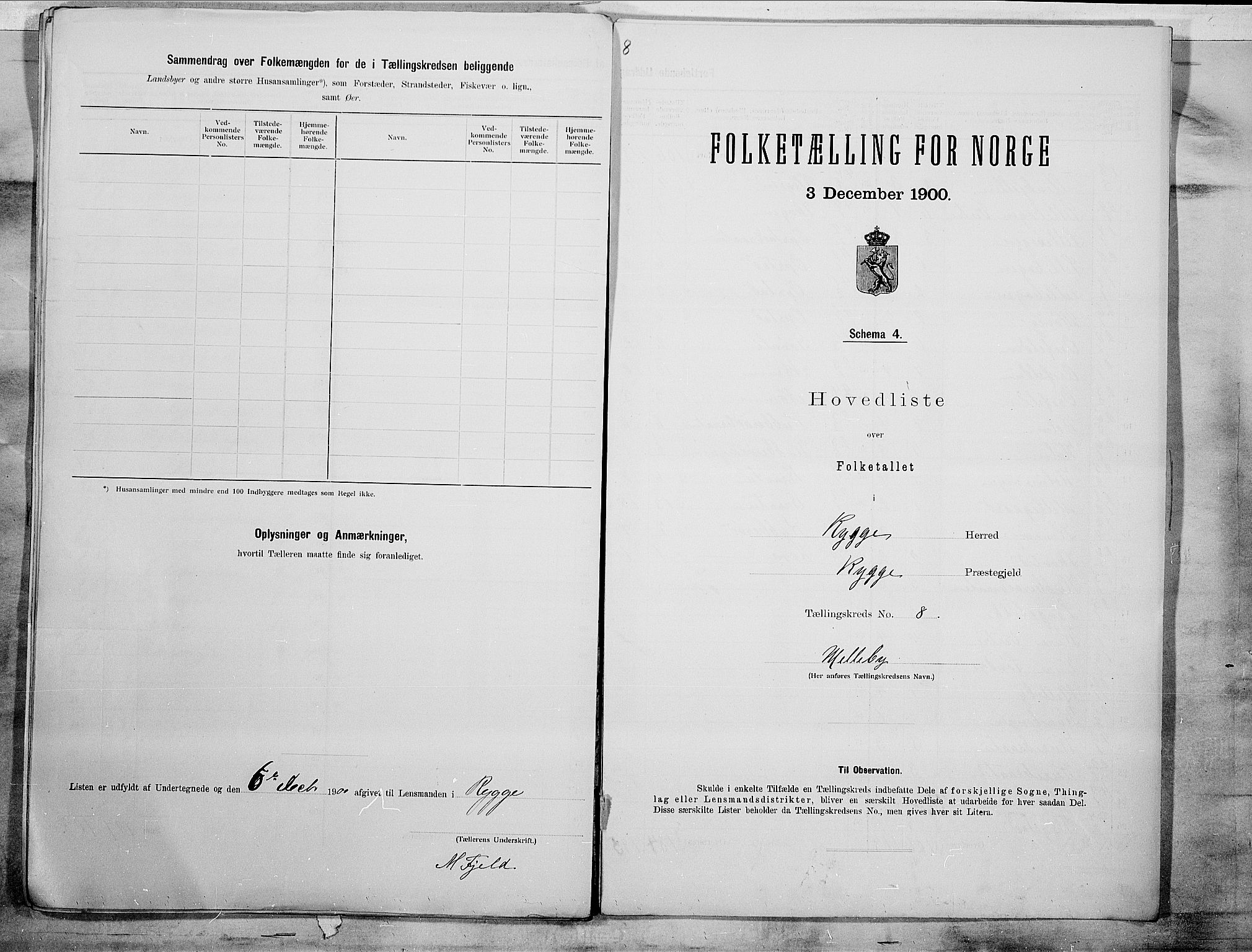 SAO, 1900 census for Rygge, 1900, p. 18