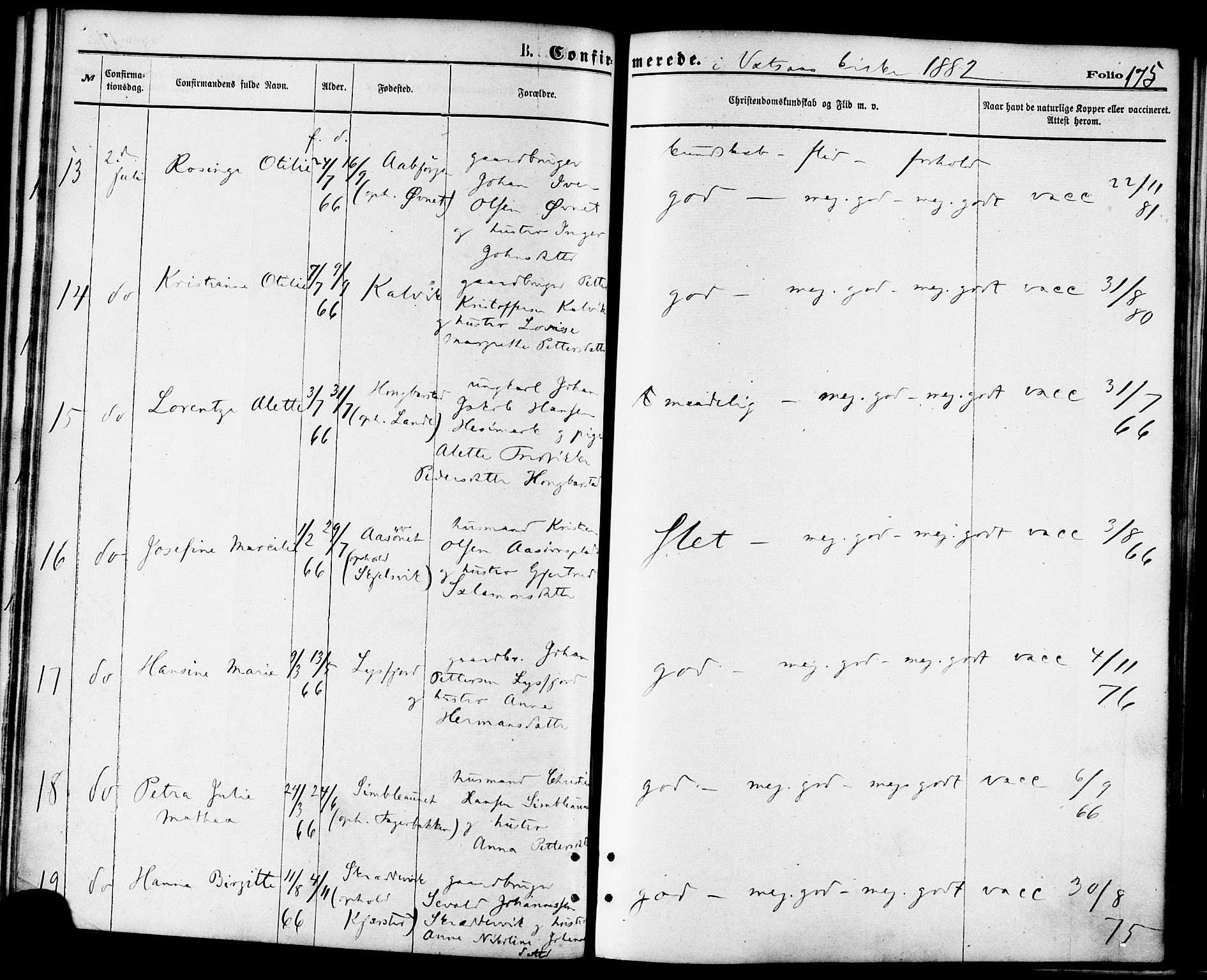 Ministerialprotokoller, klokkerbøker og fødselsregistre - Nordland, AV/SAT-A-1459/810/L0148: Parish register (official) no. 810A09 /1, 1874-1884, p. 175