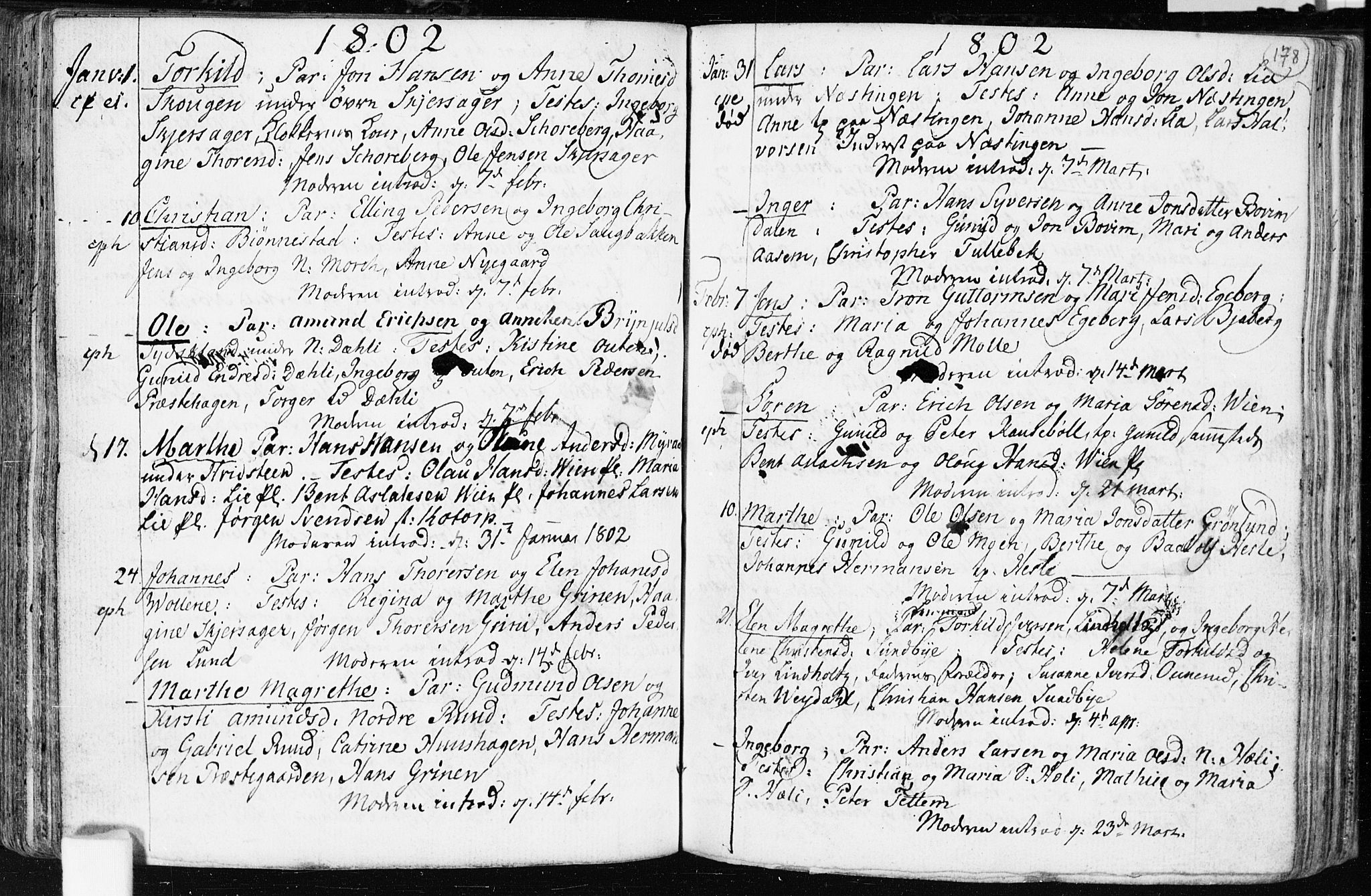 Spydeberg prestekontor Kirkebøker, AV/SAO-A-10924/F/Fa/L0003: Parish register (official) no. I 3, 1778-1814, p. 178